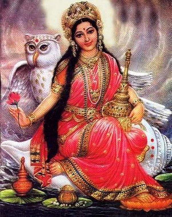Lakshmi Devi, giant owl, white owl, SD Phone Wallpaper