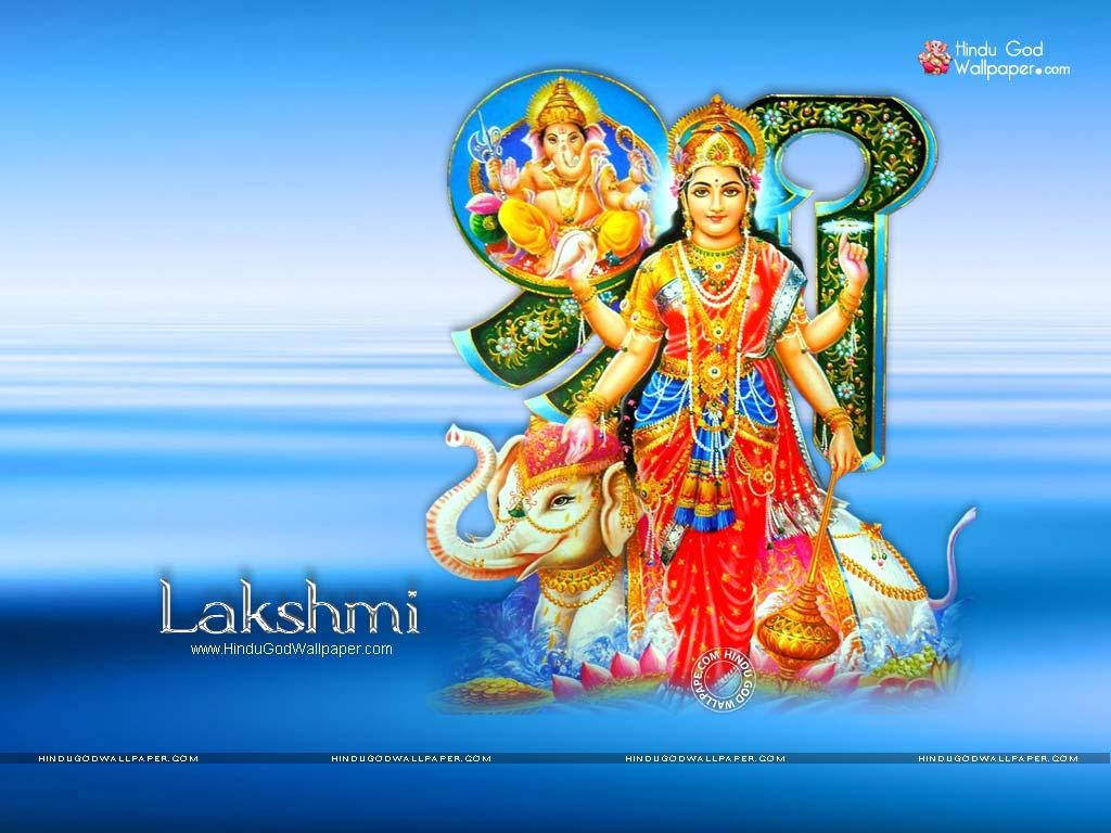 Lakshmi, elephant, red and gold attire, SD Desktop Wallpaper