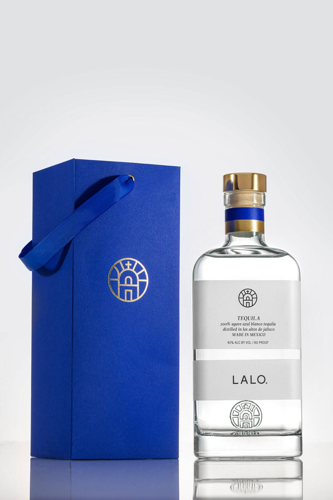 Lalo Tequila, royal blue cardboard box, clear tequila bottle, HD Phone Wallpaper