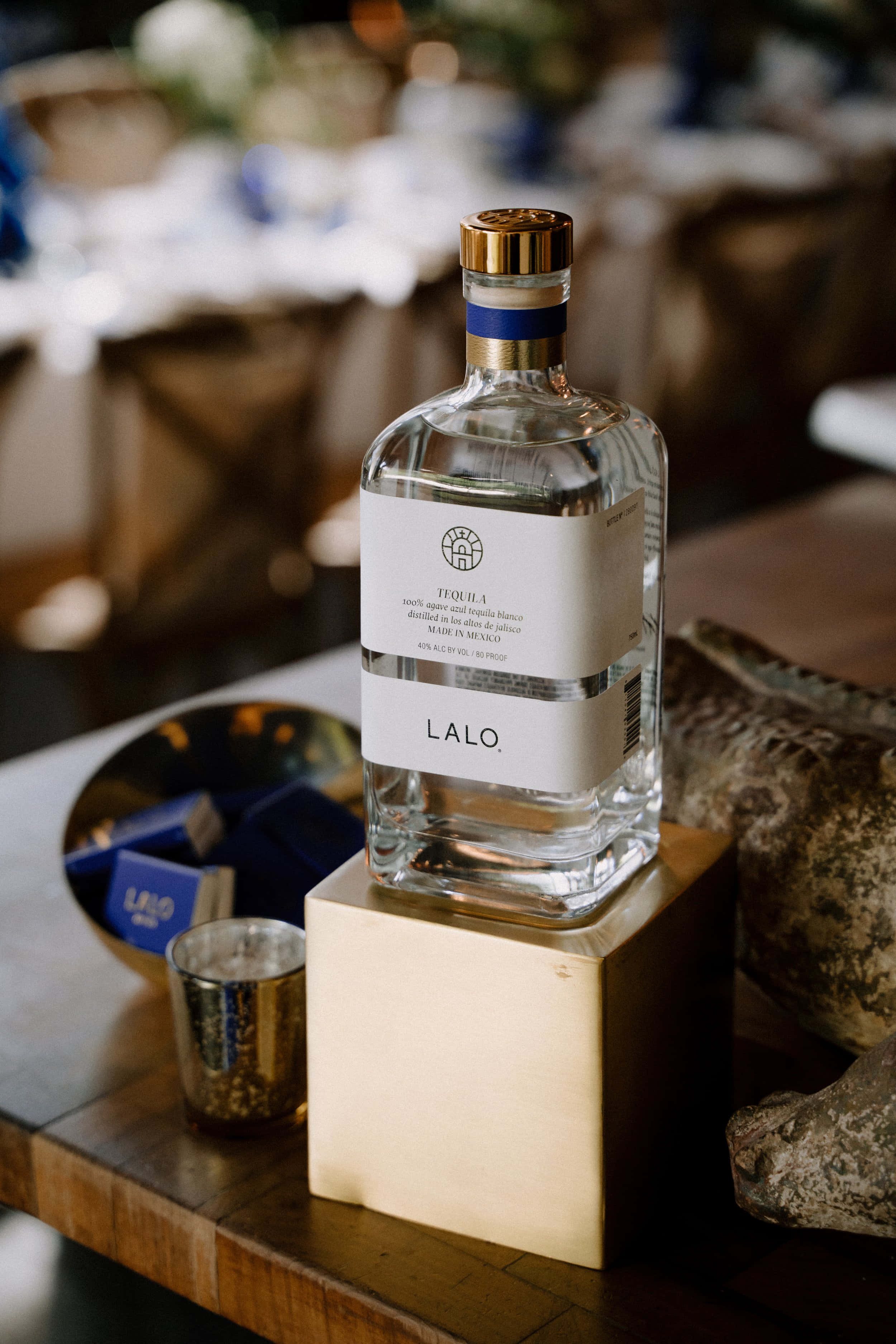Lalo Tequila, gold cap, clear bottle, 2K Phone Wallpaper