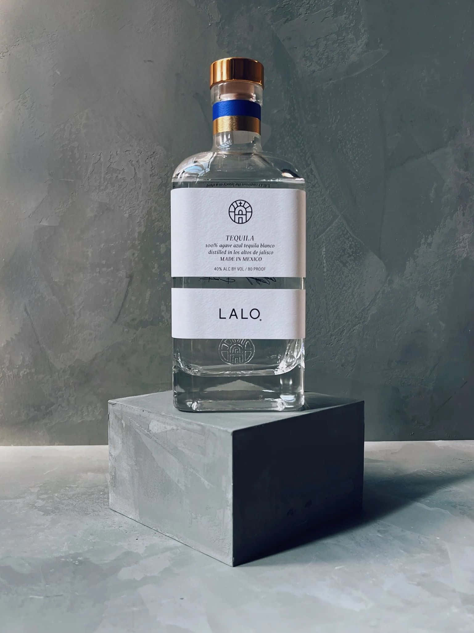 Lalo Tequila, clear glass bottle, gold cap, Full HD Phone Wallpaper