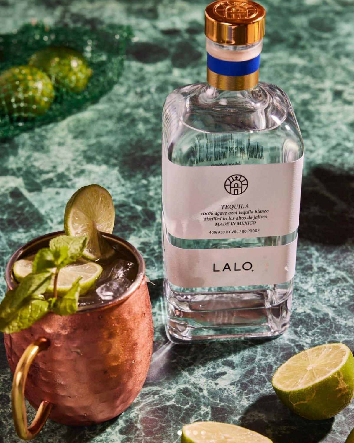 Lalo Tequila, copper mug, ice mint and lime, HD Phone Wallpaper