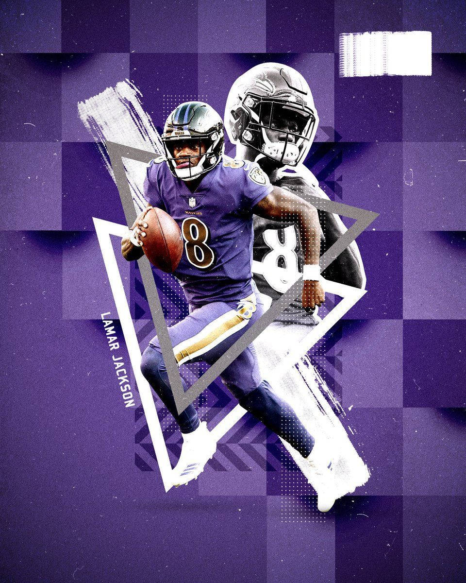 Lamar Jackson, purple Ravens gear, football, SD Phone Wallpaper