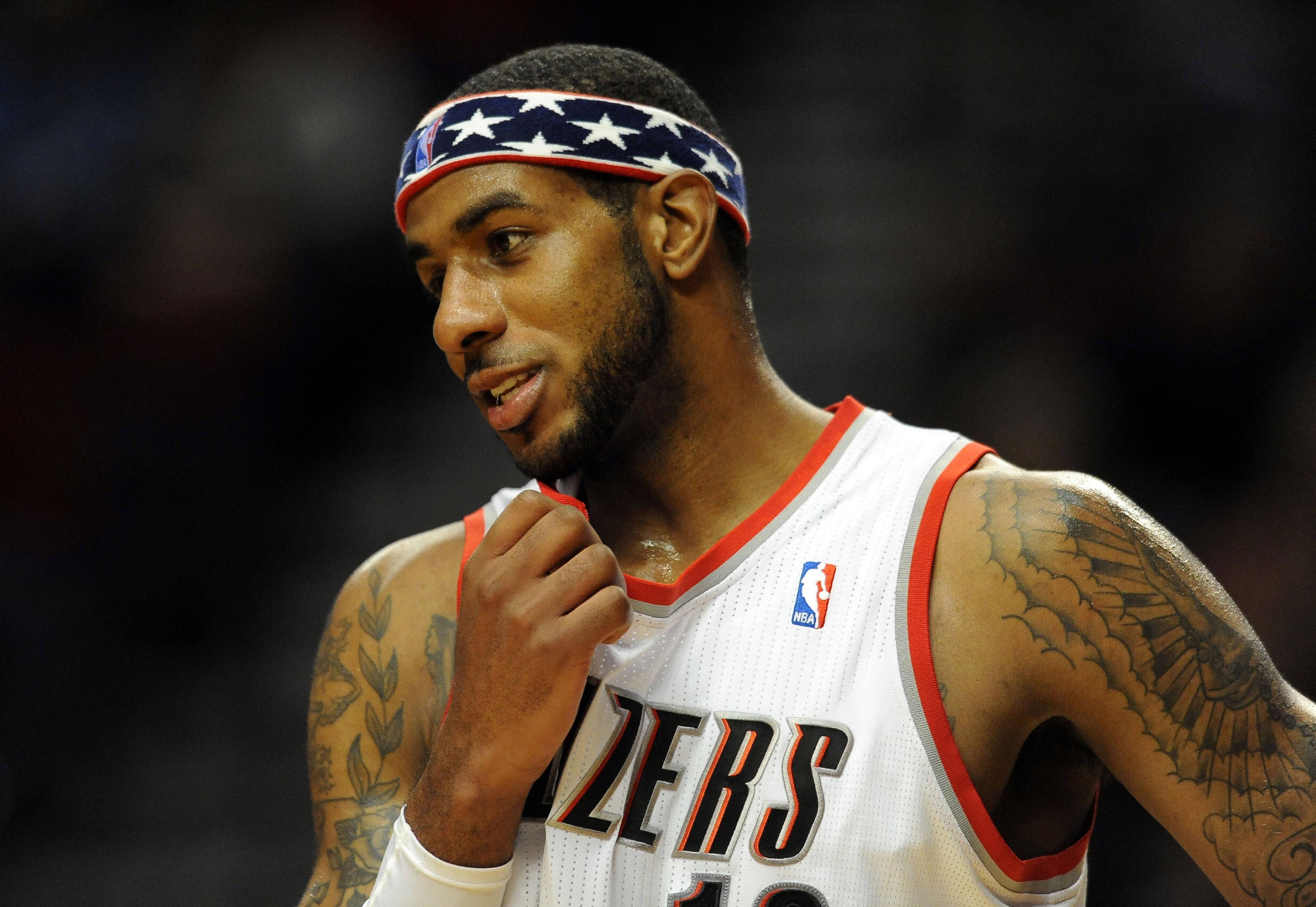 LaMarcus Aldridge, white jersey, red trim, 5K Desktop Wallpaper