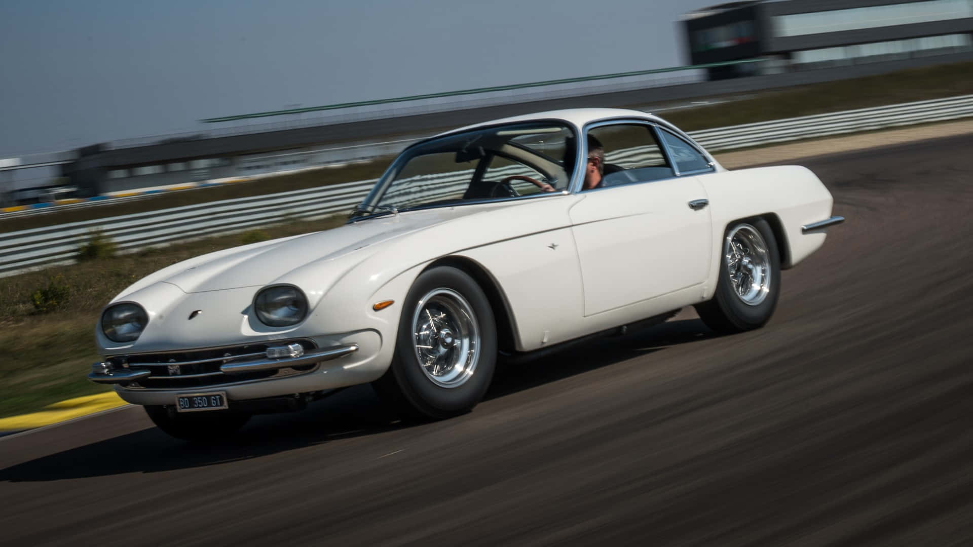 Lamborghini 350 GT, white, vintage sports car, Full HD Desktop Wallpaper