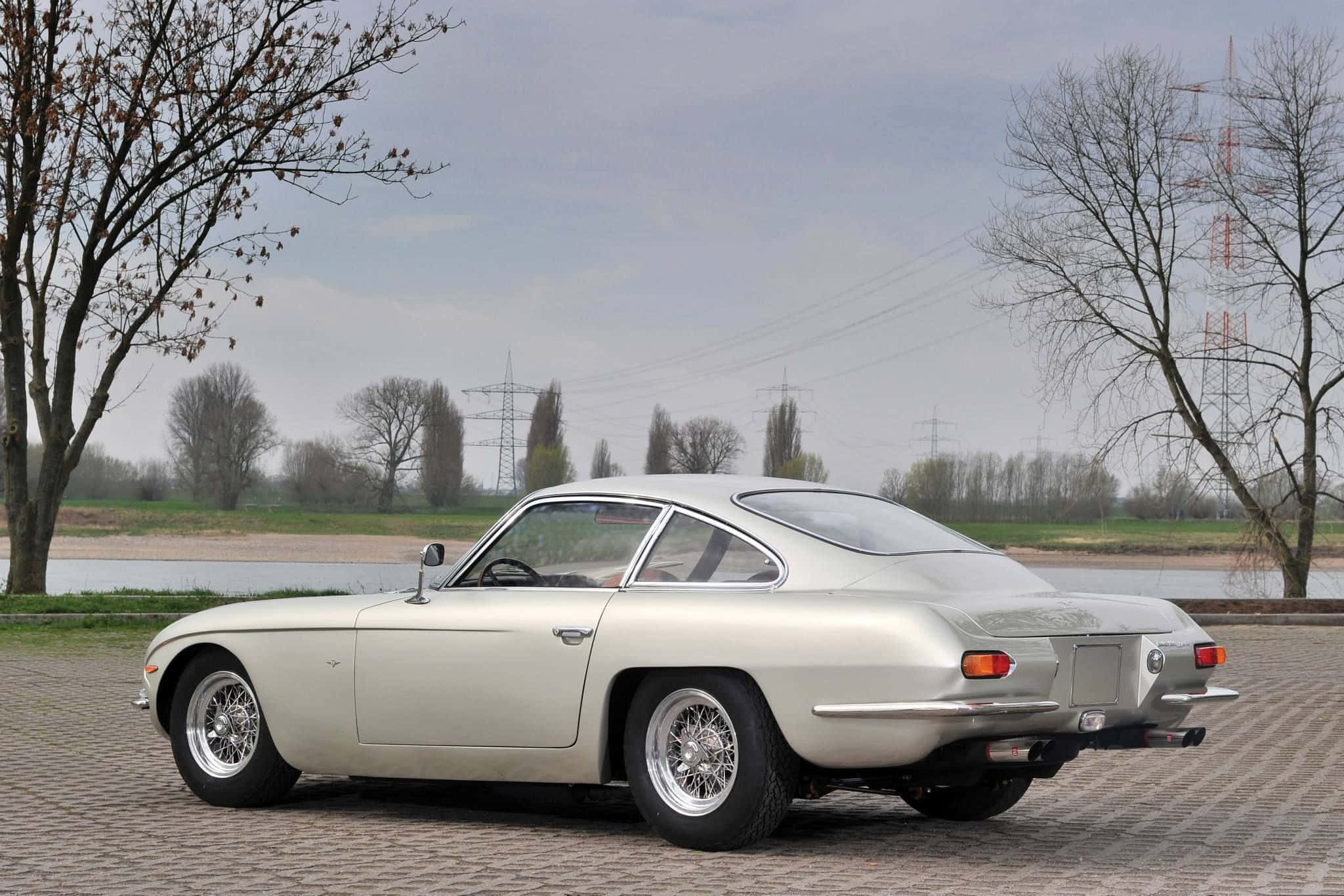 Lamborghini 400 GT, silver, vintage sports car, Full HD Desktop Wallpaper