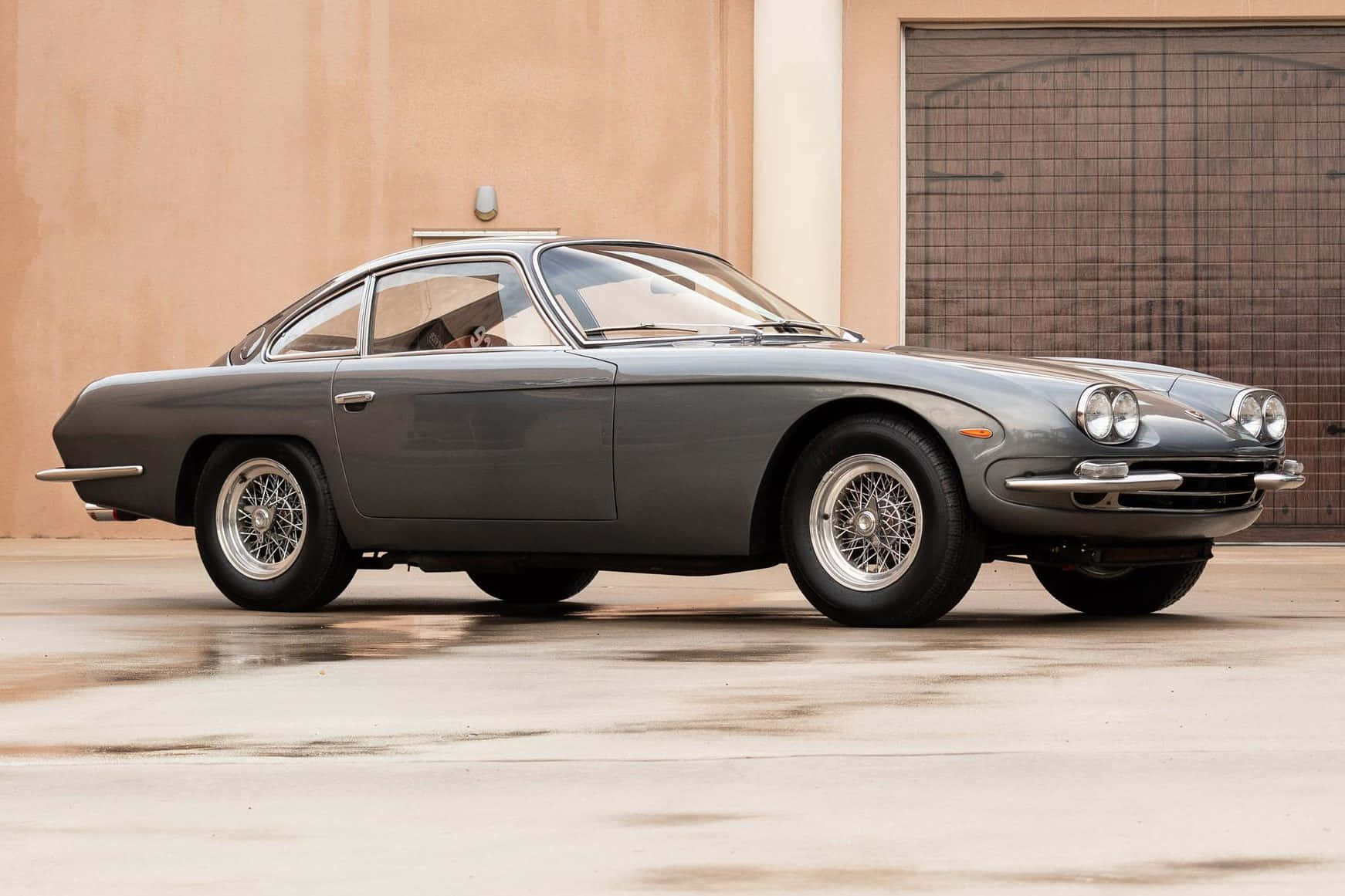 Lamborghini 400 GT, gray, vintage sports car, HD Desktop Wallpaper