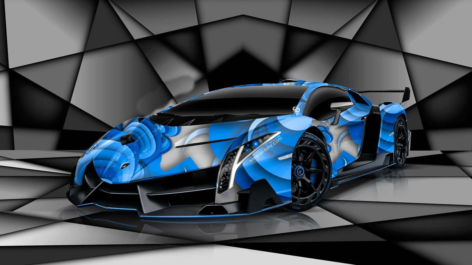 Lamborghini Aventador, blue, silver, Full HD Desktop Wallpaper