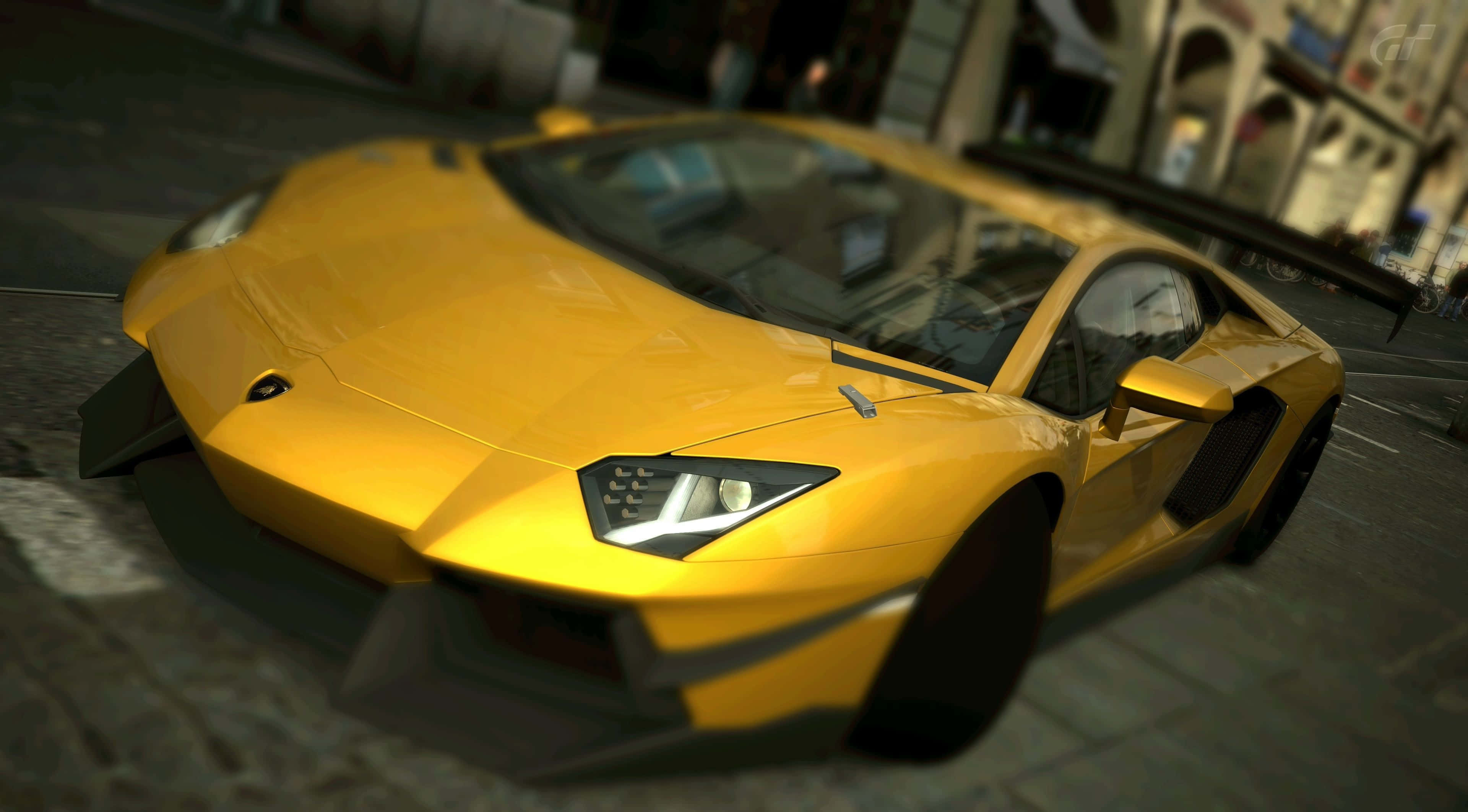 Lamborghini Aventador, gold, vibrant yellow, 4K Desktop Wallpaper