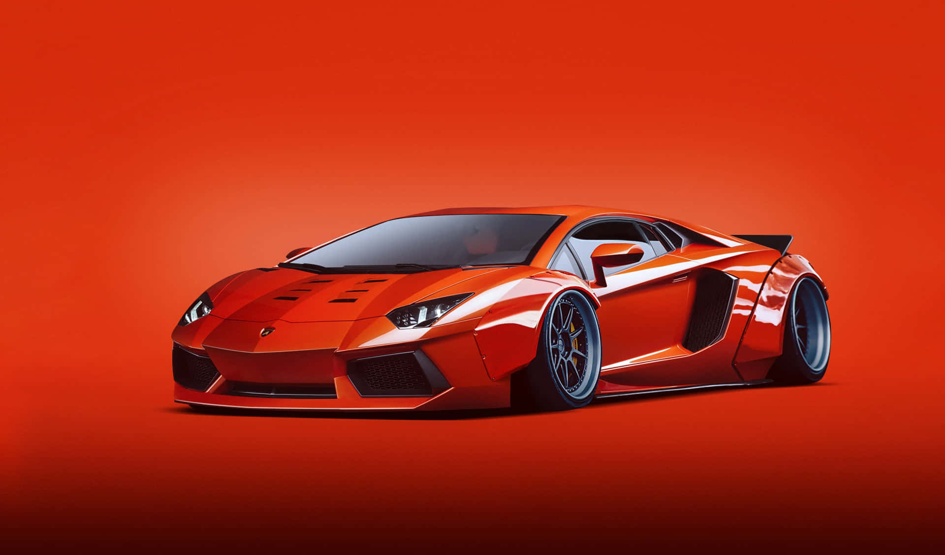 Lamborghini Aventador, red, orange, Full HD Desktop Wallpaper