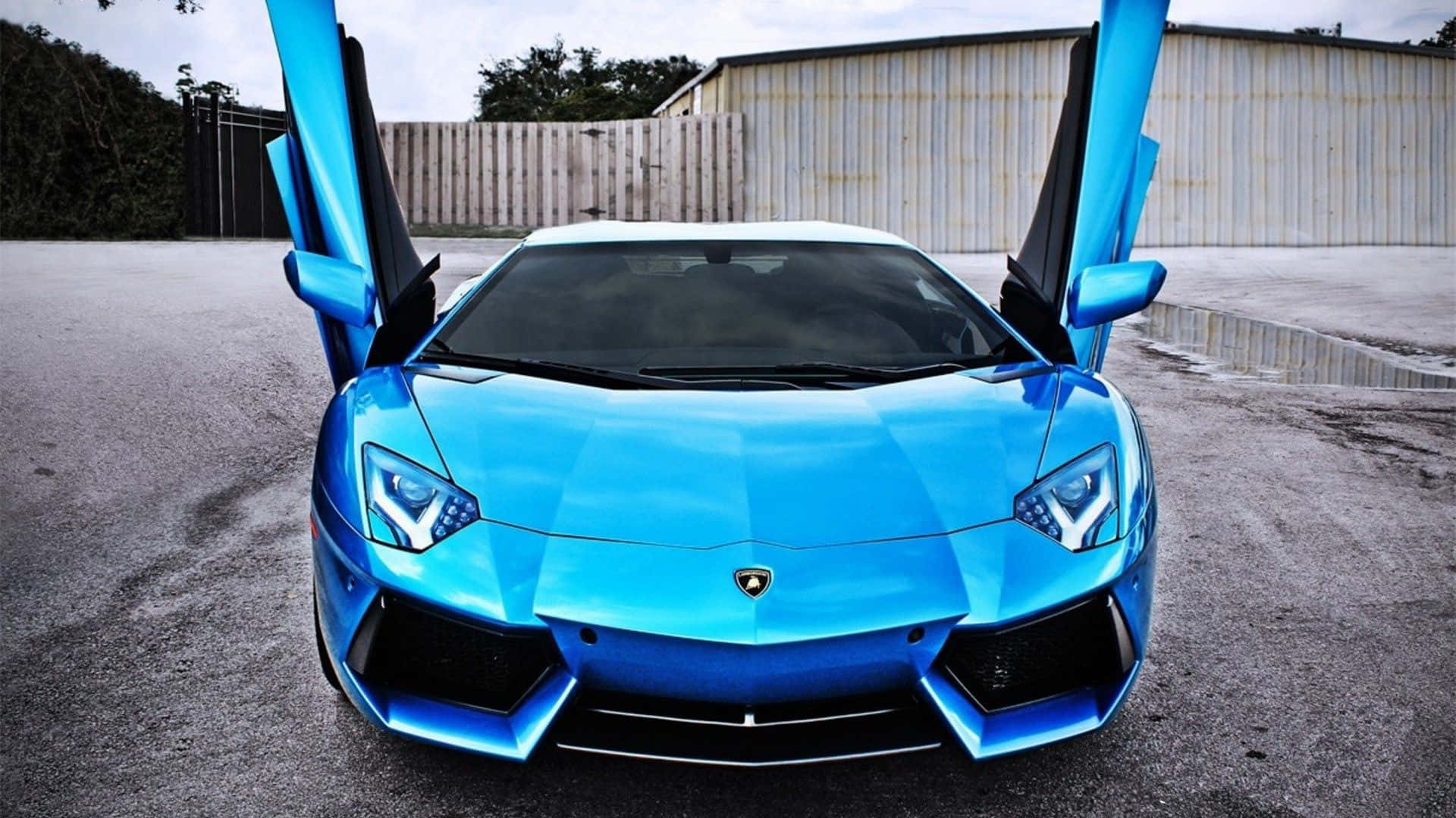 Lamborghini Aventador, scissor doors, concrete lot, Full HD Desktop Wallpaper