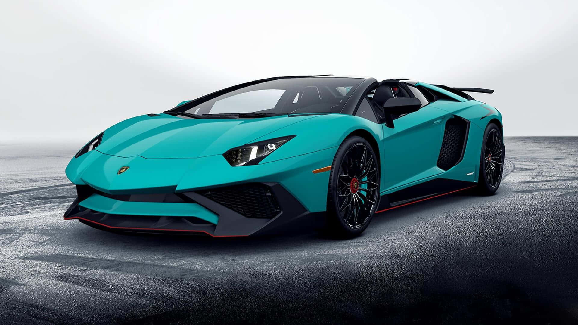 Lamborghini Aventador, turquoise, black accents, Full HD Desktop Wallpaper