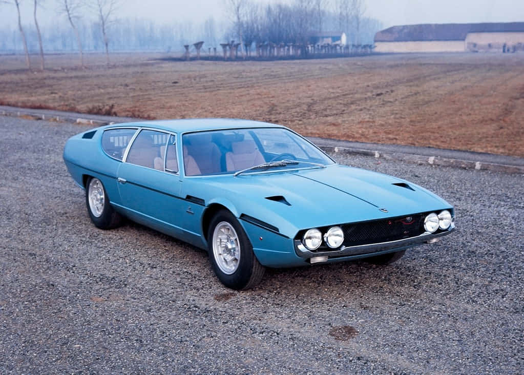Lamborghini Espada, light blue, quad headlights, SD Desktop Wallpaper