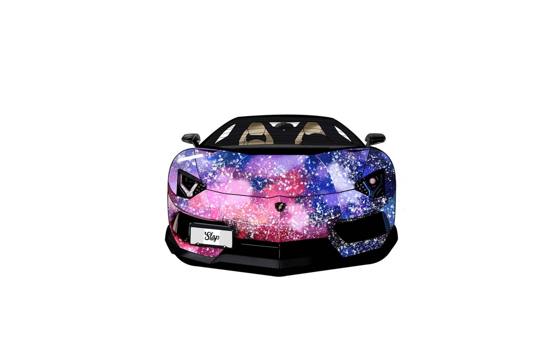 Lamborghini Galaxy, white, galaxy paint job, Full HD Desktop Wallpaper