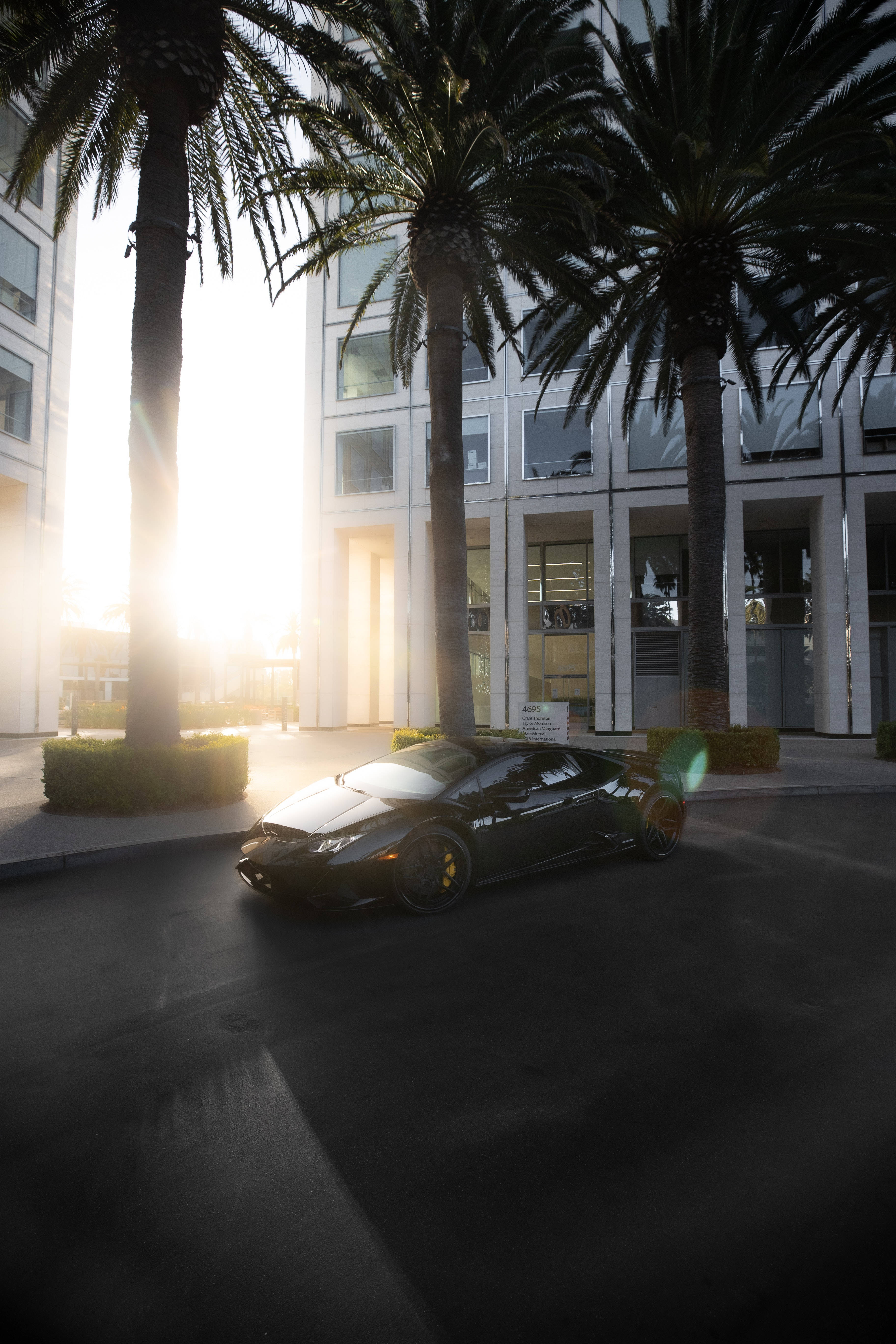 Lamborghini Galaxy, sunset, black, 5K Phone Wallpaper