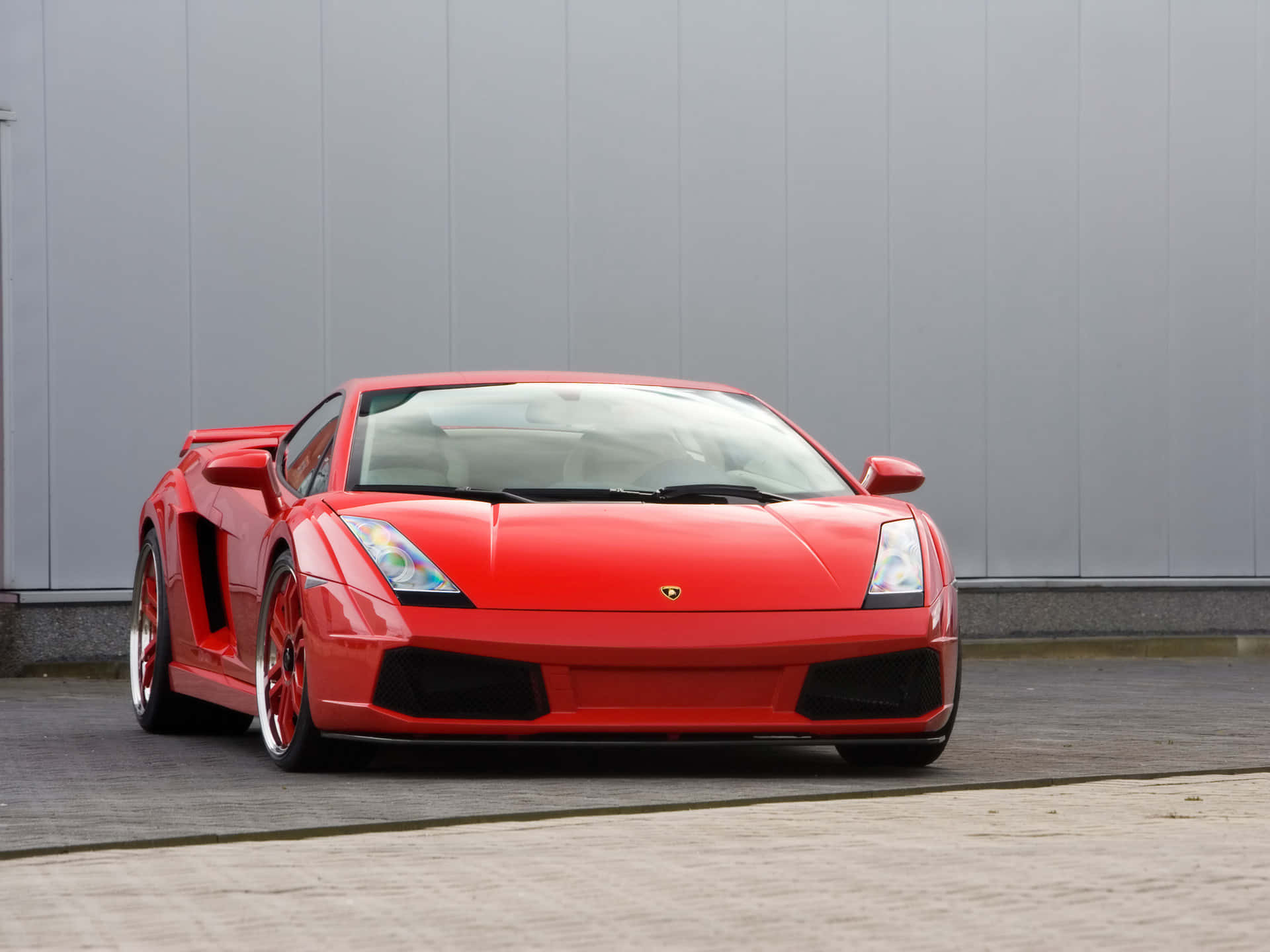 Lamborghini Gallardo, vibrant red, paved surface, Full HD Desktop Wallpaper