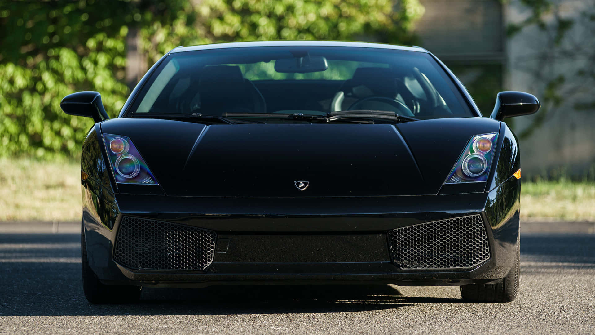 Lamborghini Gallardo, black, paved road, Full HD Desktop Wallpaper