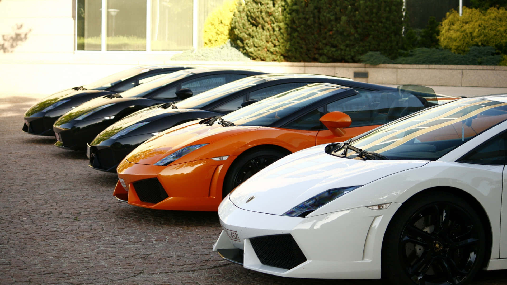 Lamborghini Gallardo, white, orange, Full HD Desktop Wallpaper