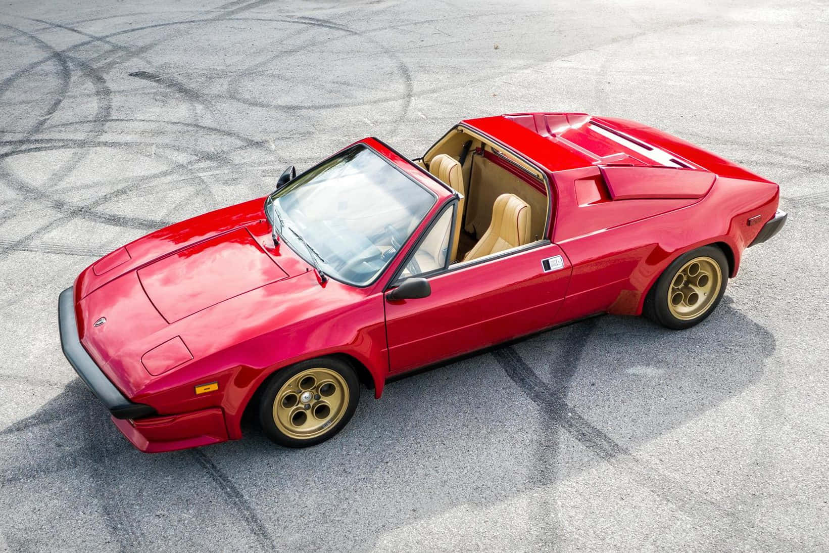 Lamborghini Jalpa, striking red, classic convertible sports car, HD Desktop Wallpaper