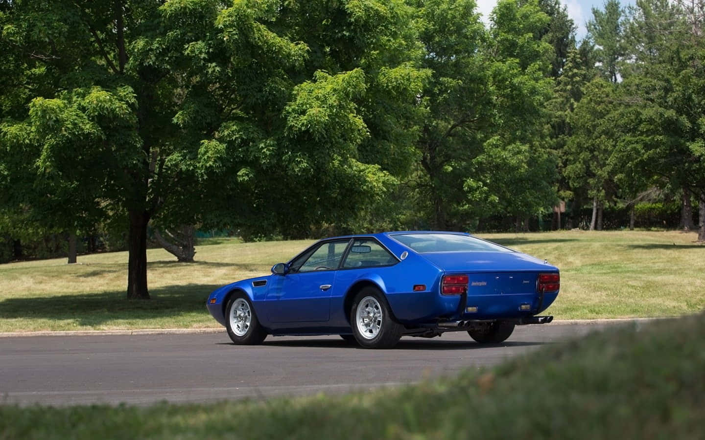 Lamborghini Jarama, vibrant blue, classic sports car, HD Desktop Wallpaper