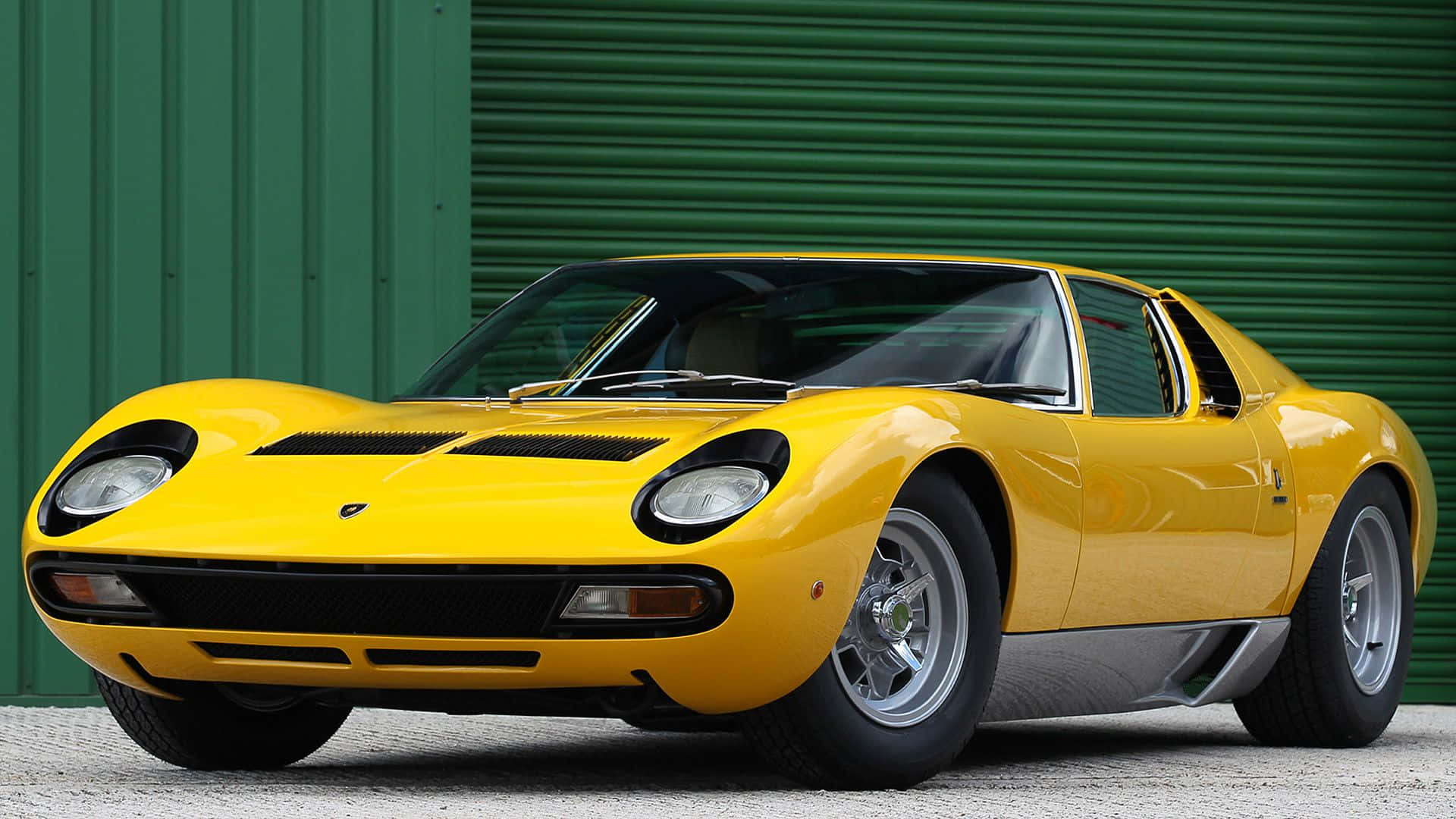 Lamborghini Miura, vibrant yellow, daylight, Full HD Desktop Wallpaper