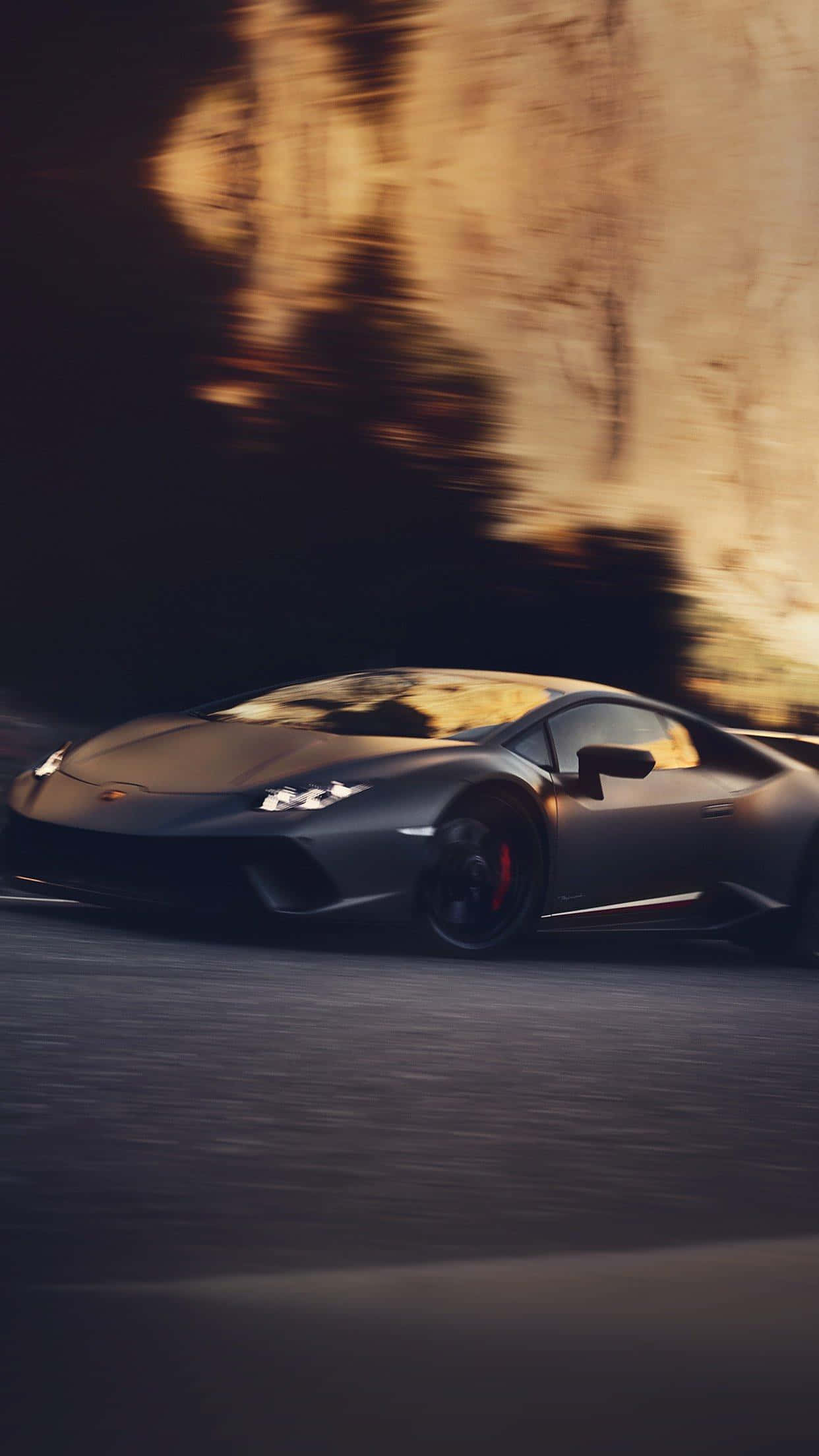 Lamborghini, matte black, city landscape, Full HD Phone Wallpaper