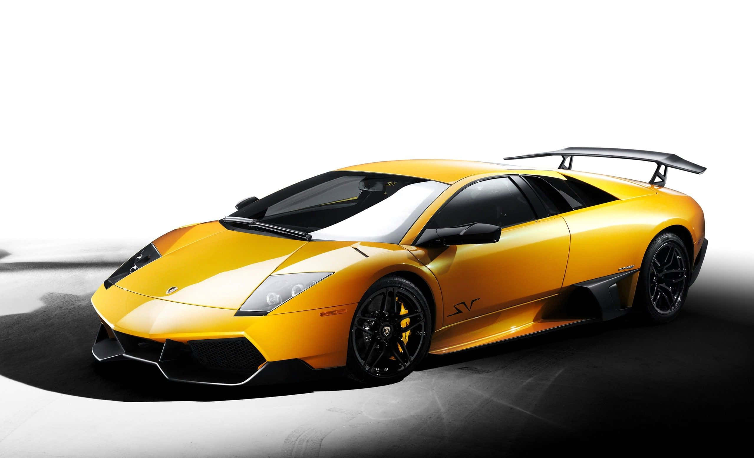 Lamborghini Murciélago, vibrant yellow, black accents, Full HD Desktop Wallpaper