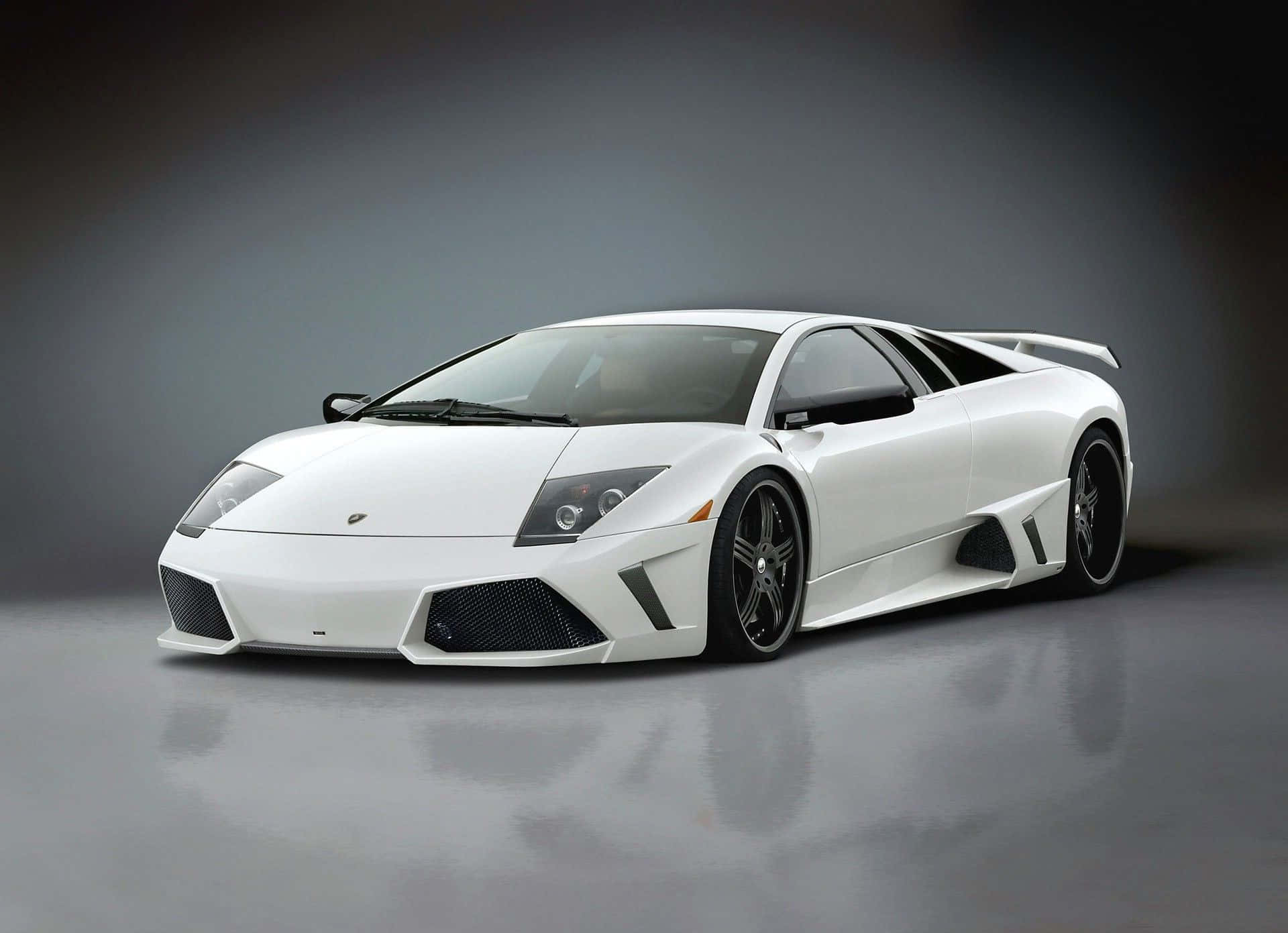 Lamborghini Murciélago, pristine white, studio lights, Full HD Desktop Wallpaper