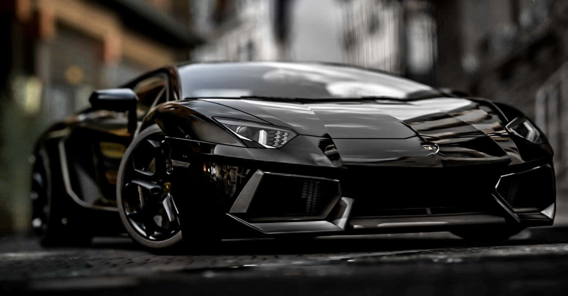 Lamborghini Murciélago, black, urban lighting, Full HD Desktop Wallpaper