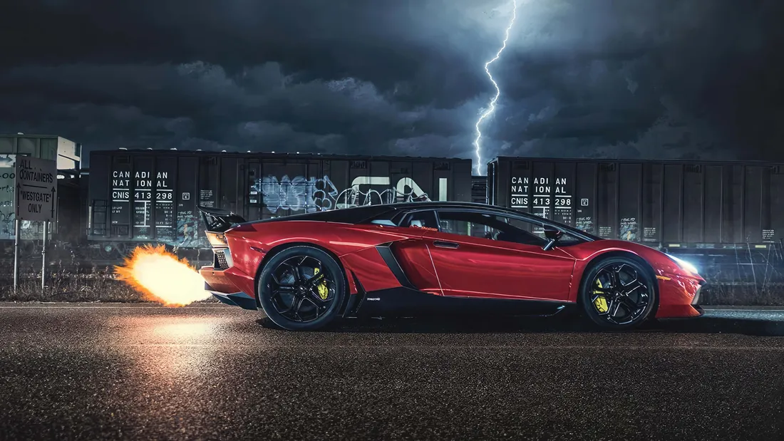 Lamborghini On Fire