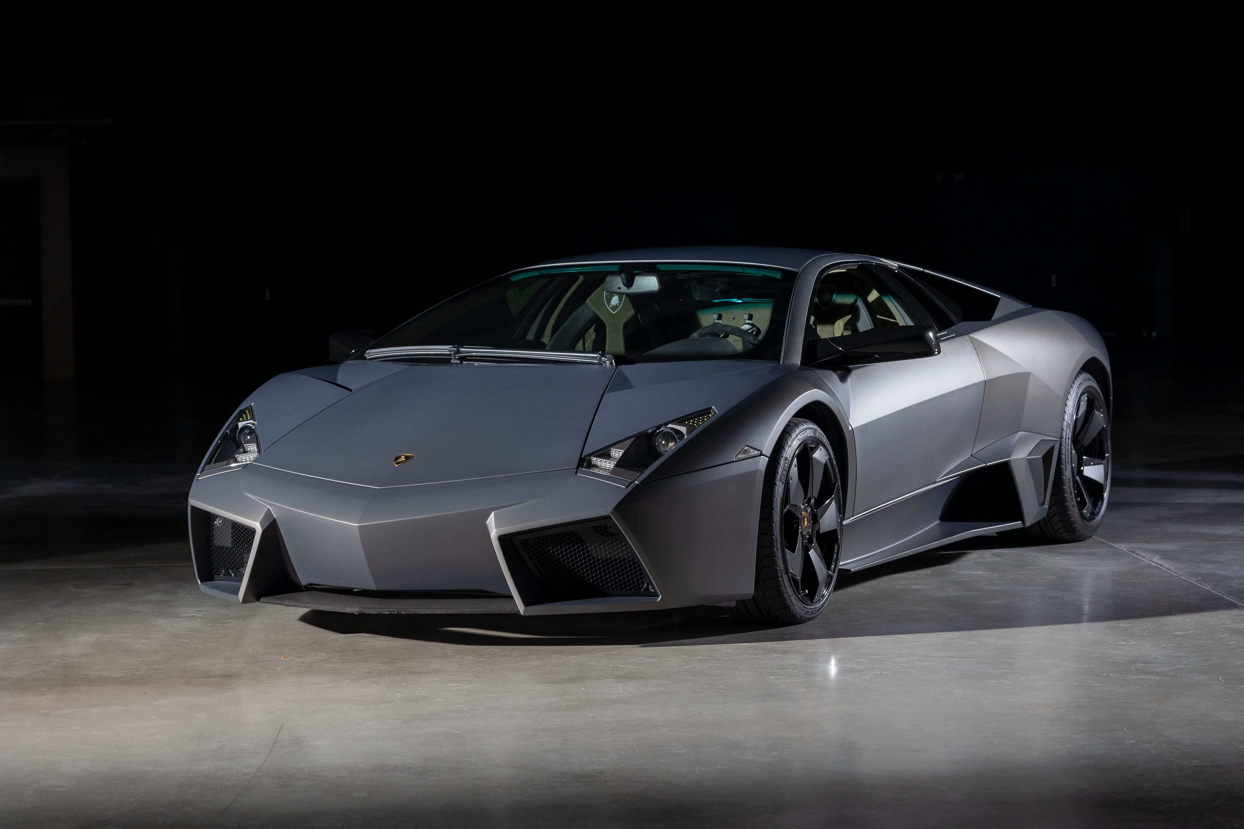 Lamborghini Reventón, matte gray, sports car, 4K Desktop Wallpaper