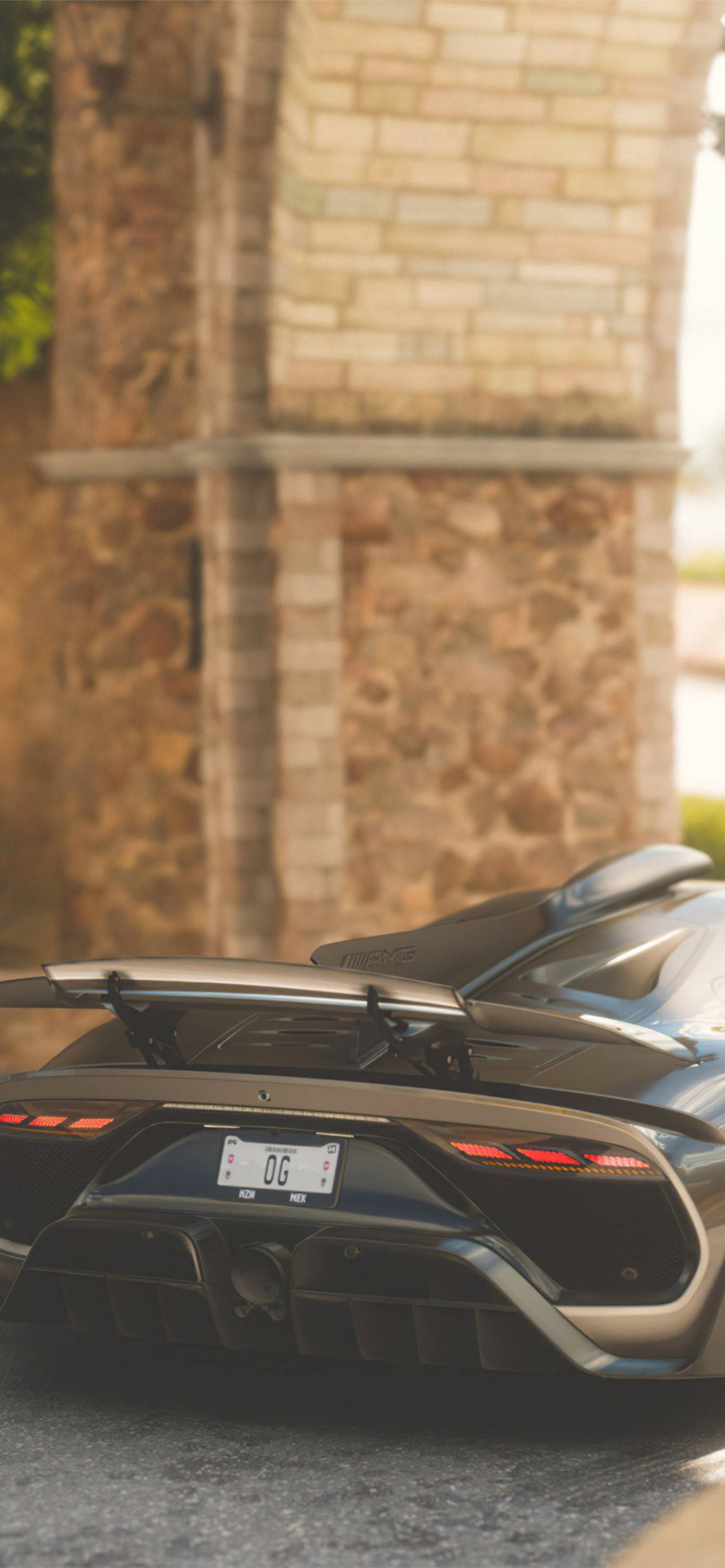 Lamborghini Sesto Elemento, black, glowing red taillights, 2K Phone Wallpaper