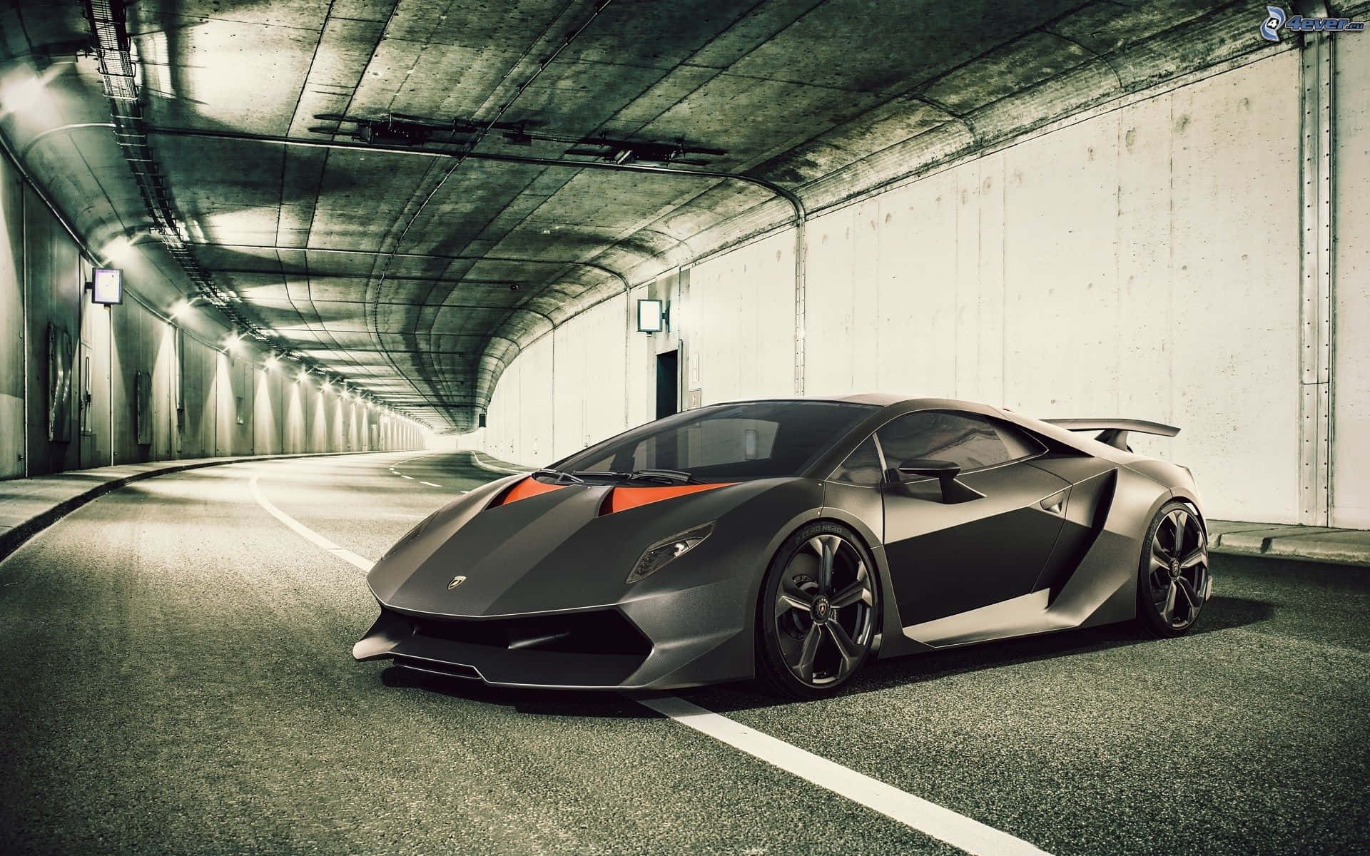 Lamborghini Sesto Elemento, matte black, orange accents, Full HD Desktop Wallpaper