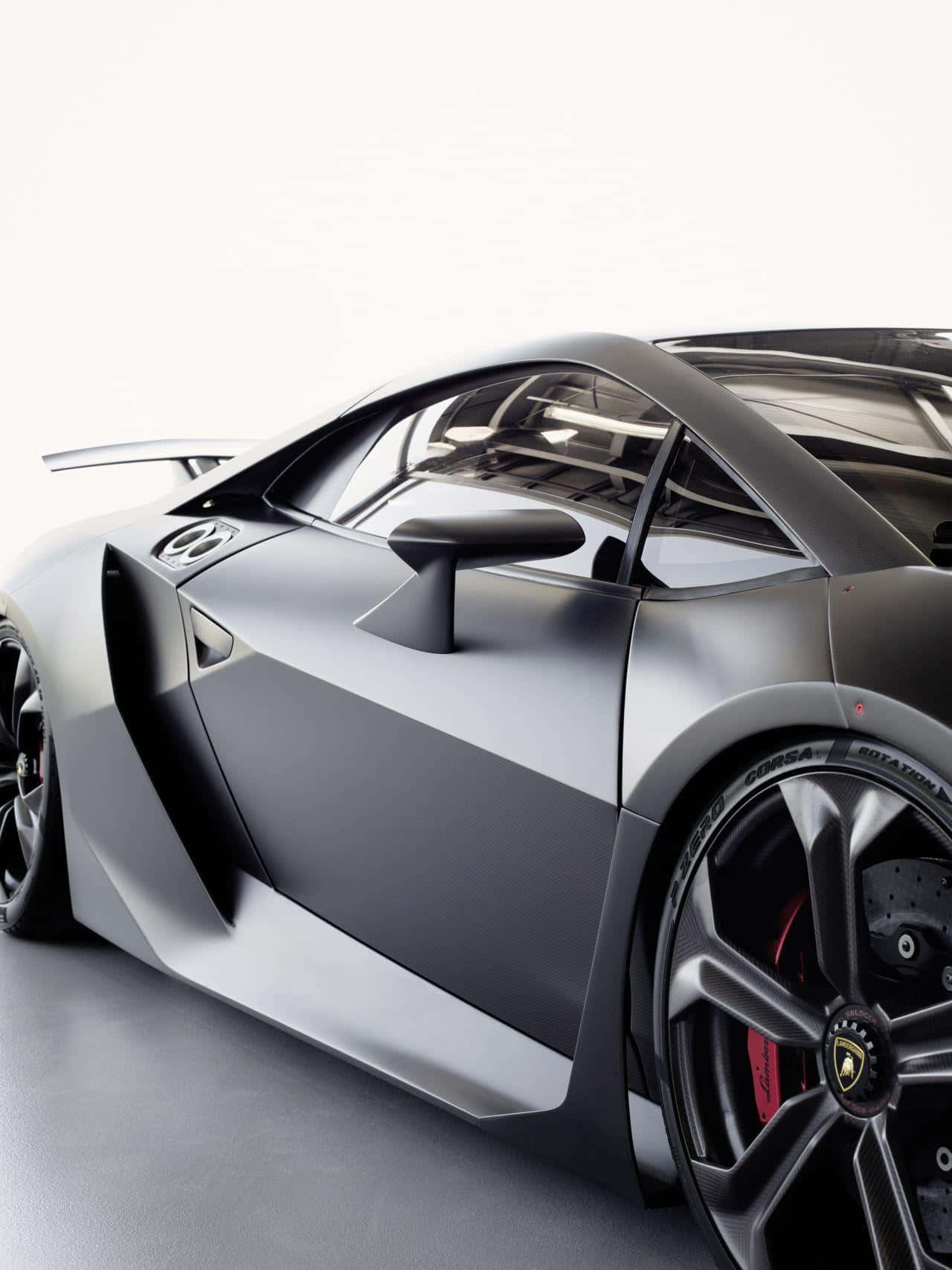 Lamborghini Sesto Elemento, matte gray, red brake calipers, HD Phone Wallpaper