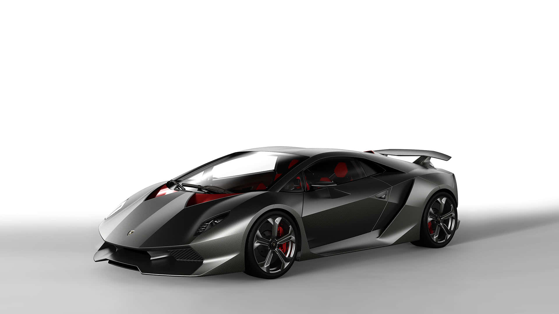 Lamborghini Sesto Elemento, matte black, red interior, Full HD Desktop Wallpaper