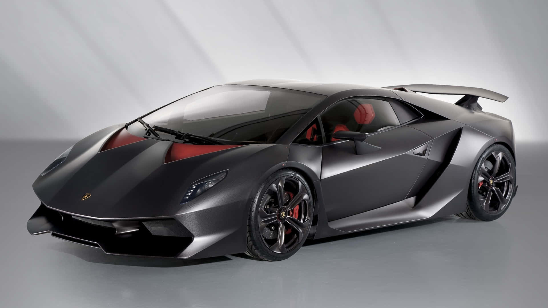 Lamborghini Sesto Elemento, matte black, red accents, Full HD Desktop Wallpaper