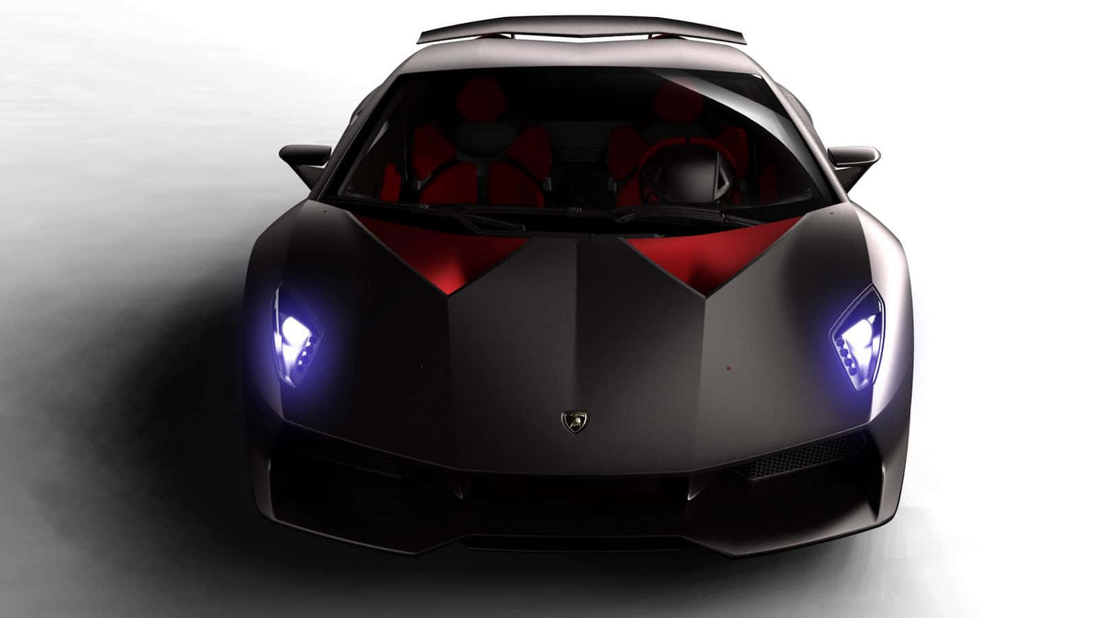 Lamborghini Sesto Elemento, black, glowing blue headlights, HD Desktop Wallpaper