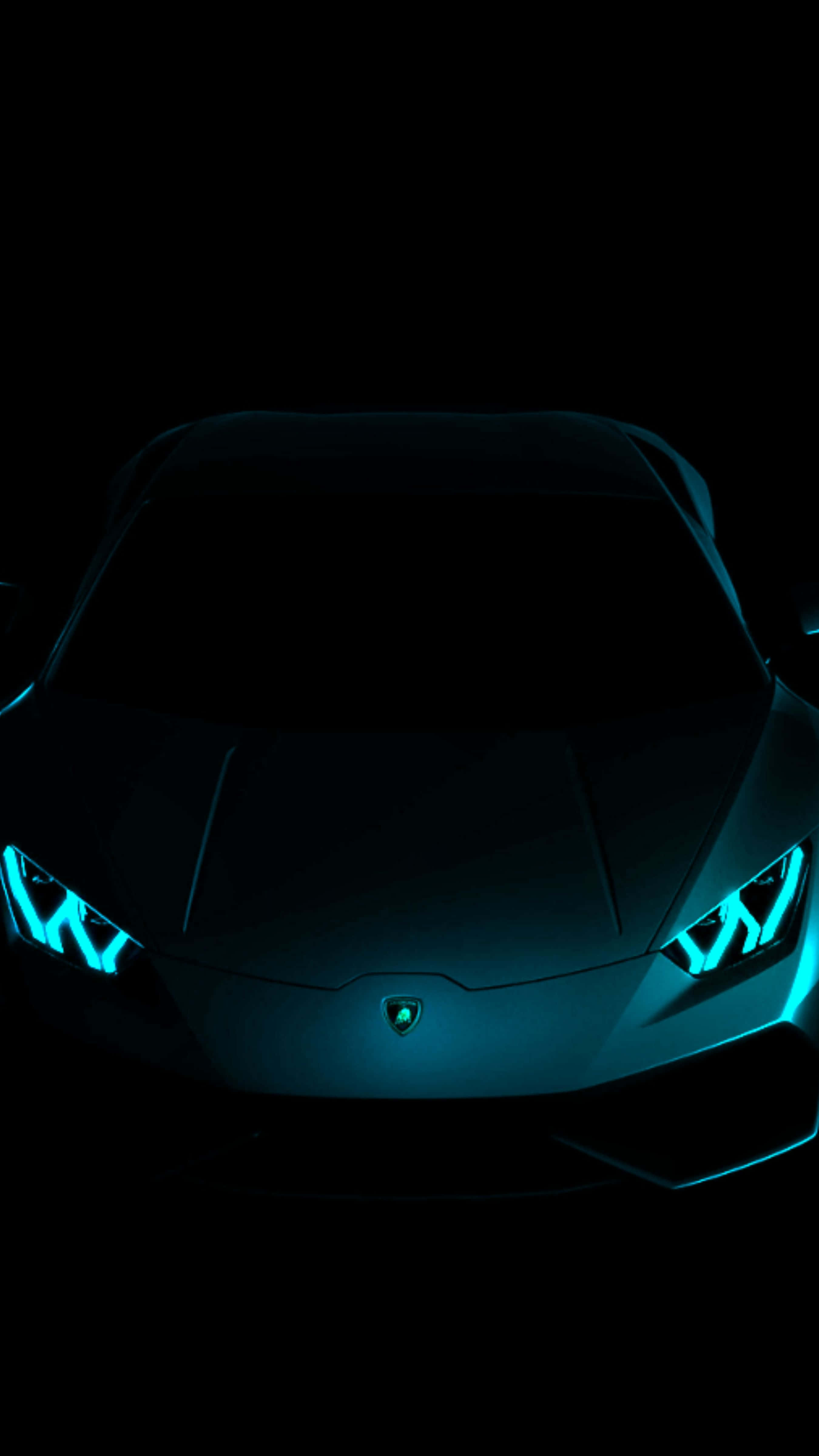 Lamborghini, neon lit, black, 4K Phone Wallpaper