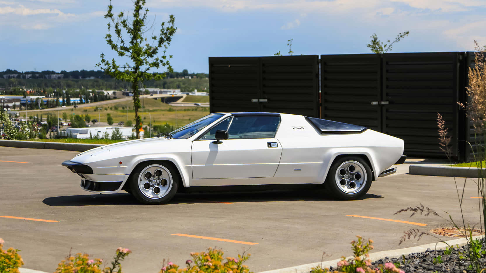 Lamborghini Silhouette, white, classic sports car, HD Desktop Wallpaper