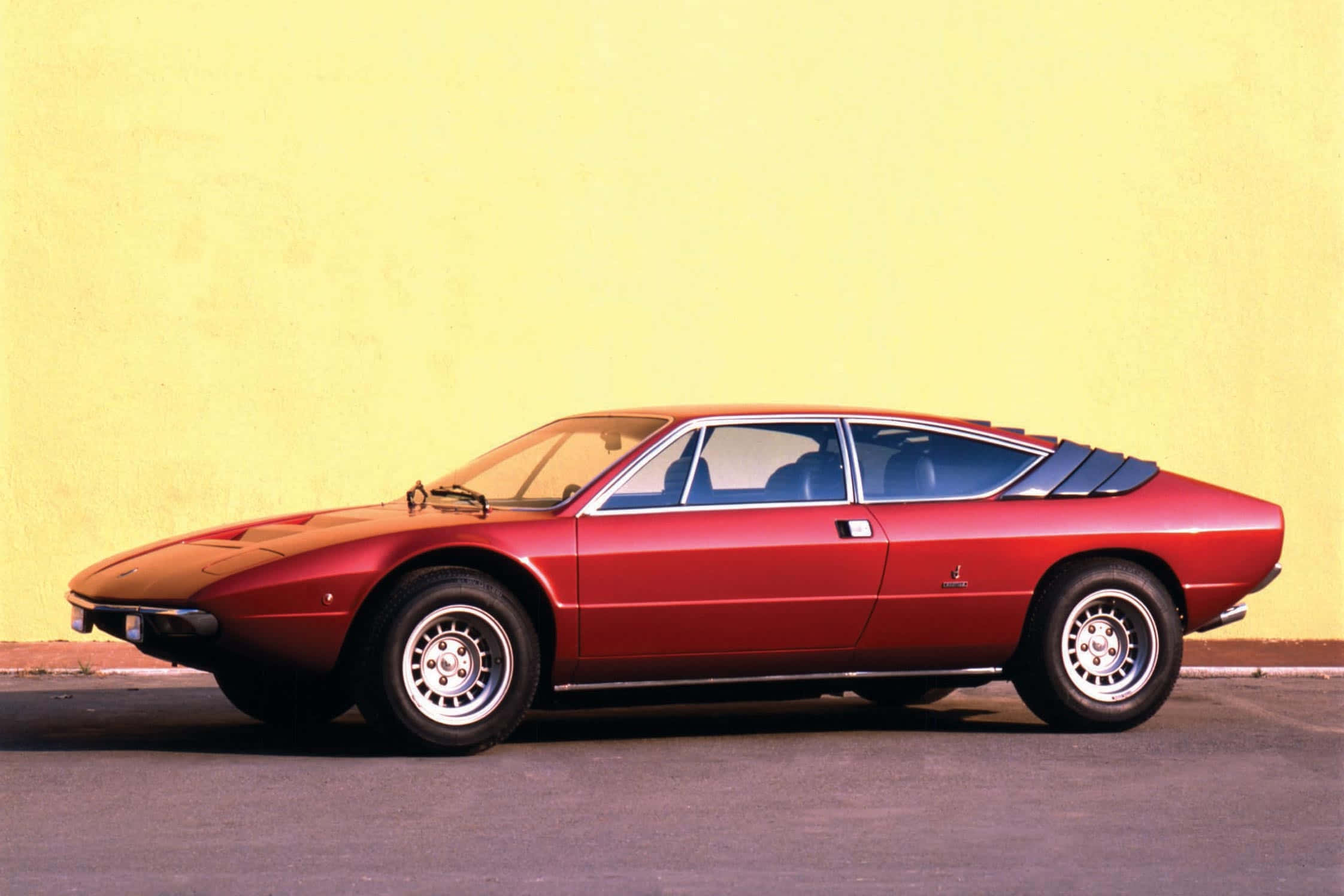 Lamborghini Urraco, vibrant red, wedge shape, Full HD Desktop Wallpaper