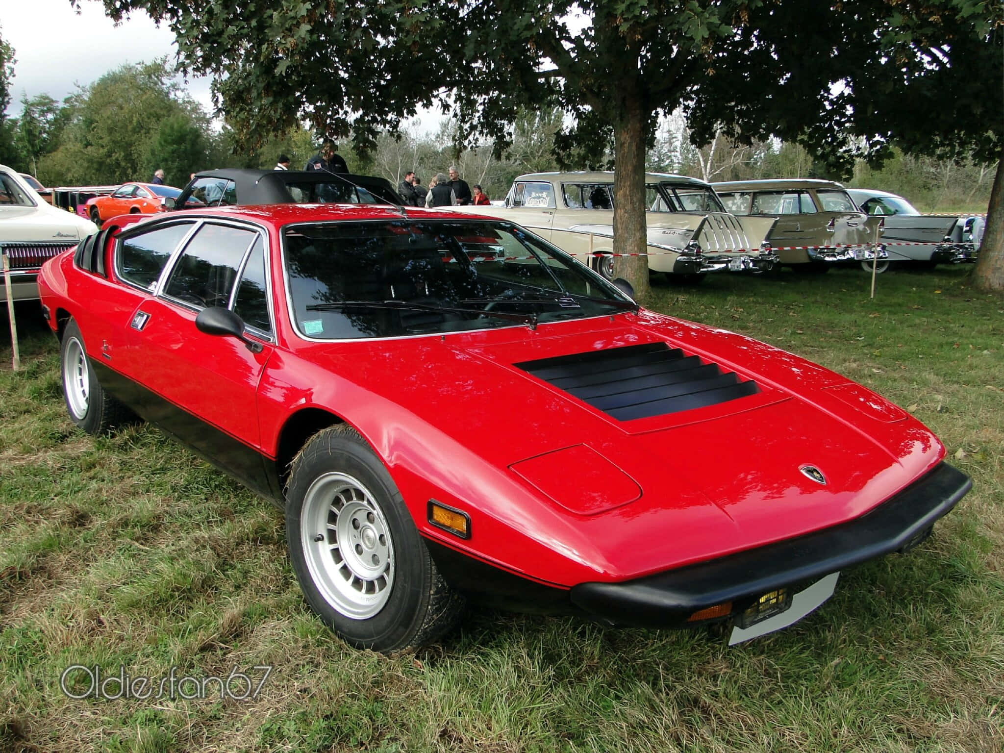 Lamborghini Urraco, vibrant red, black accents, Full HD Desktop Wallpaper