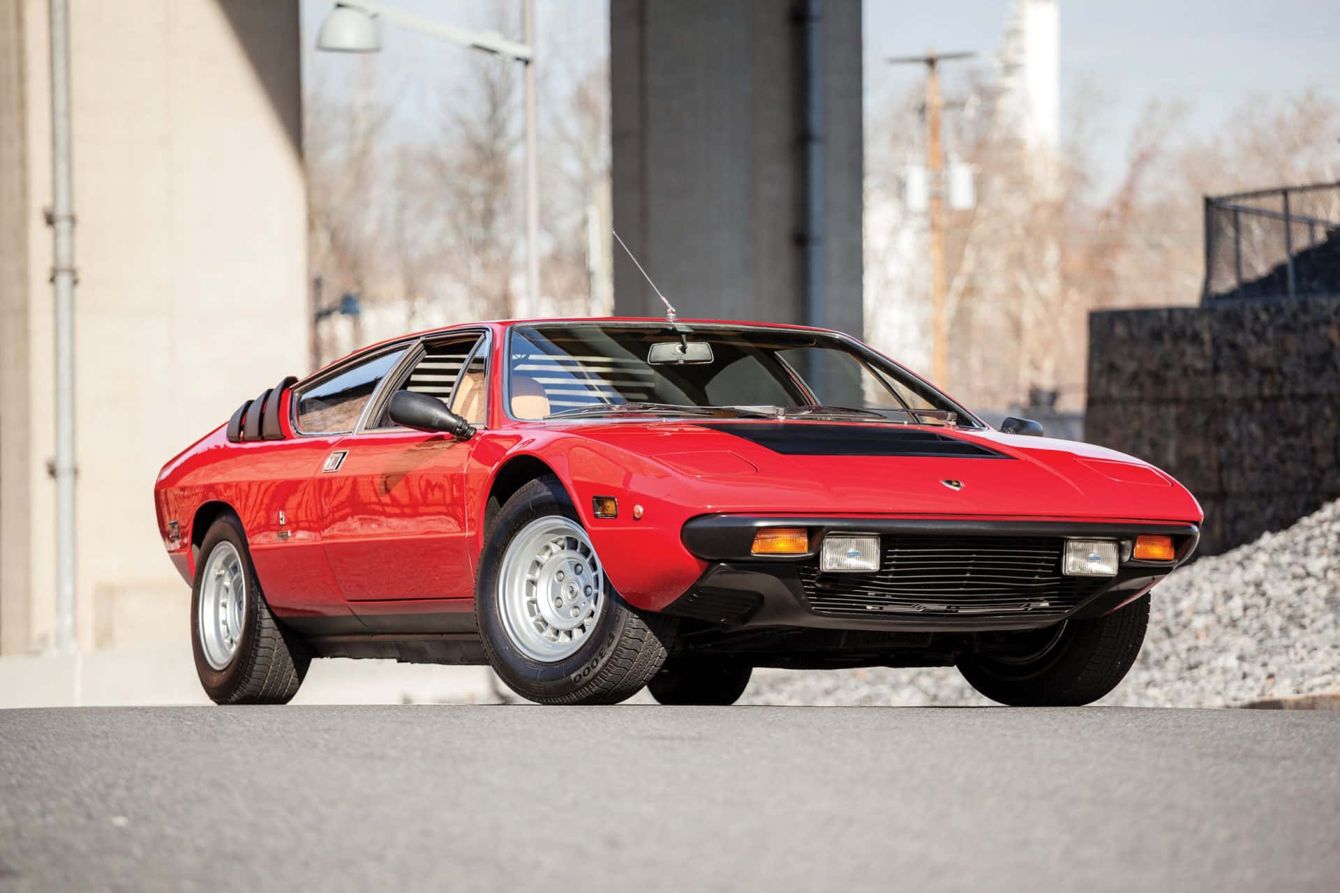 Lamborghini Urraco, vibrant red, black accents, Full HD Desktop Wallpaper