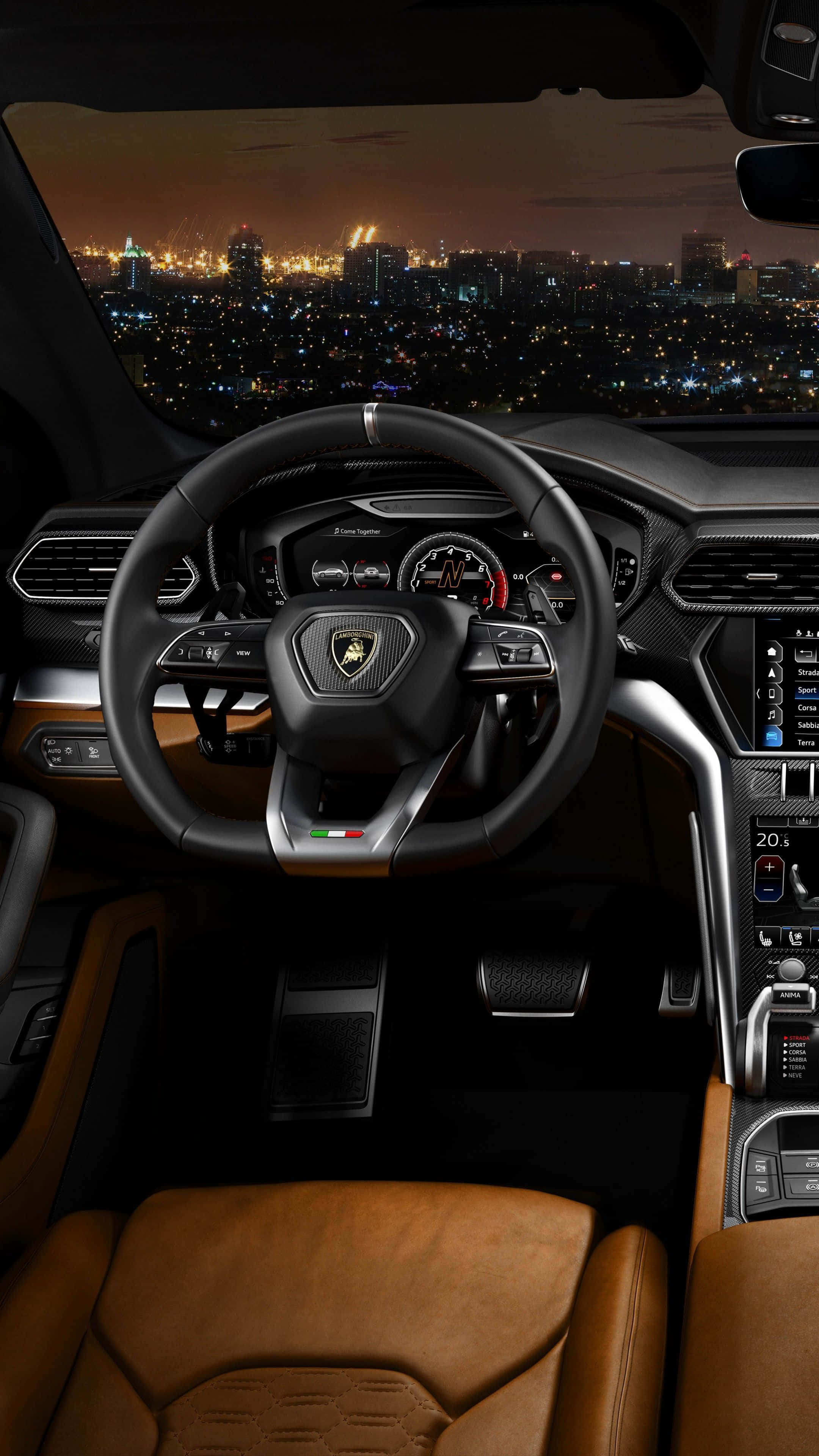 2021 Lamborghini Urus, interior, night, 4K Phone Wallpaper