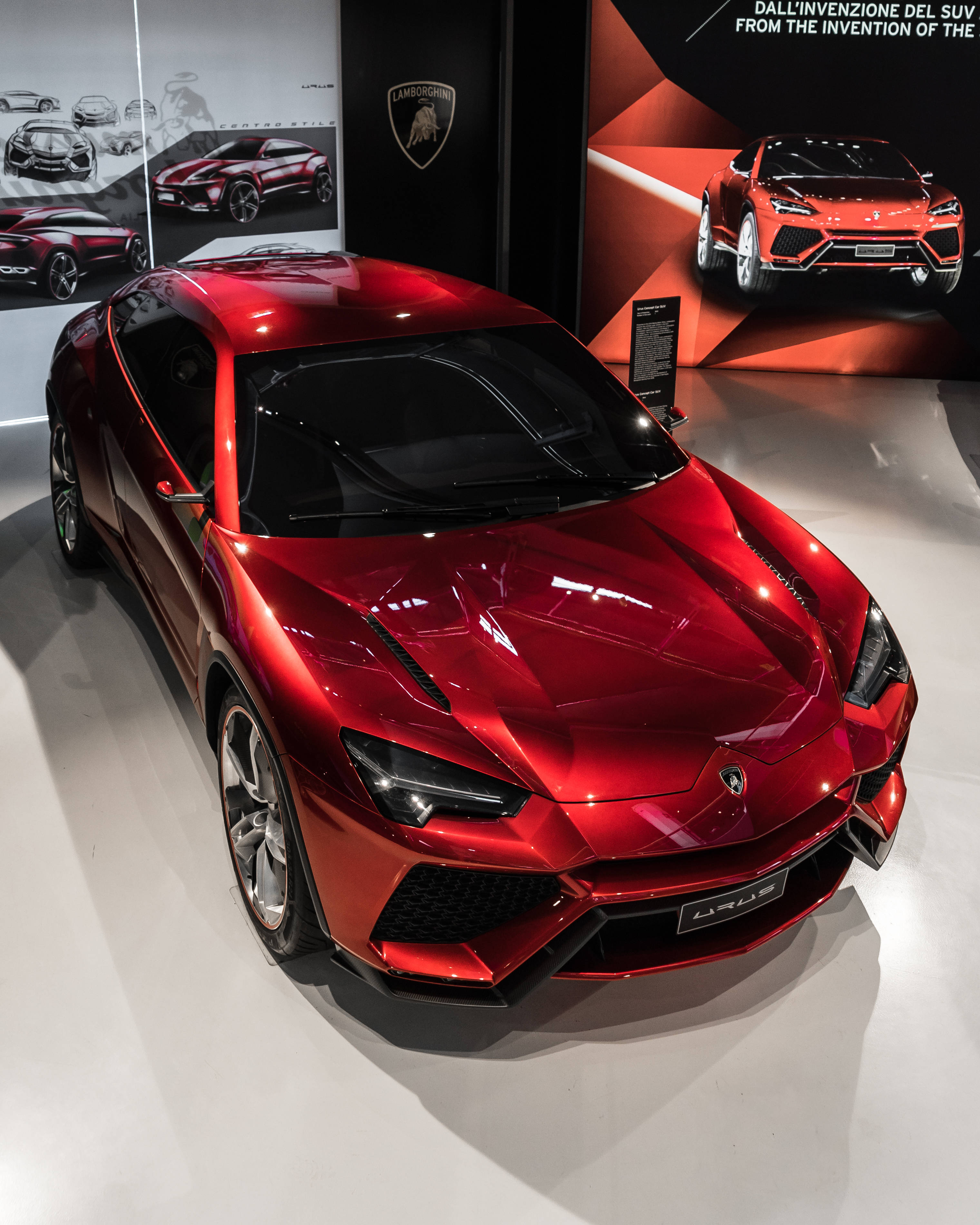 Lamborghini Urus, red, glossy, 2K Phone Wallpaper