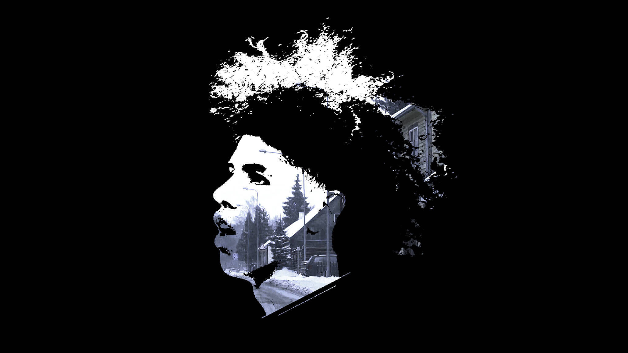 Lamelo Ball, black and white, silhouette, Full HD Desktop Wallpaper