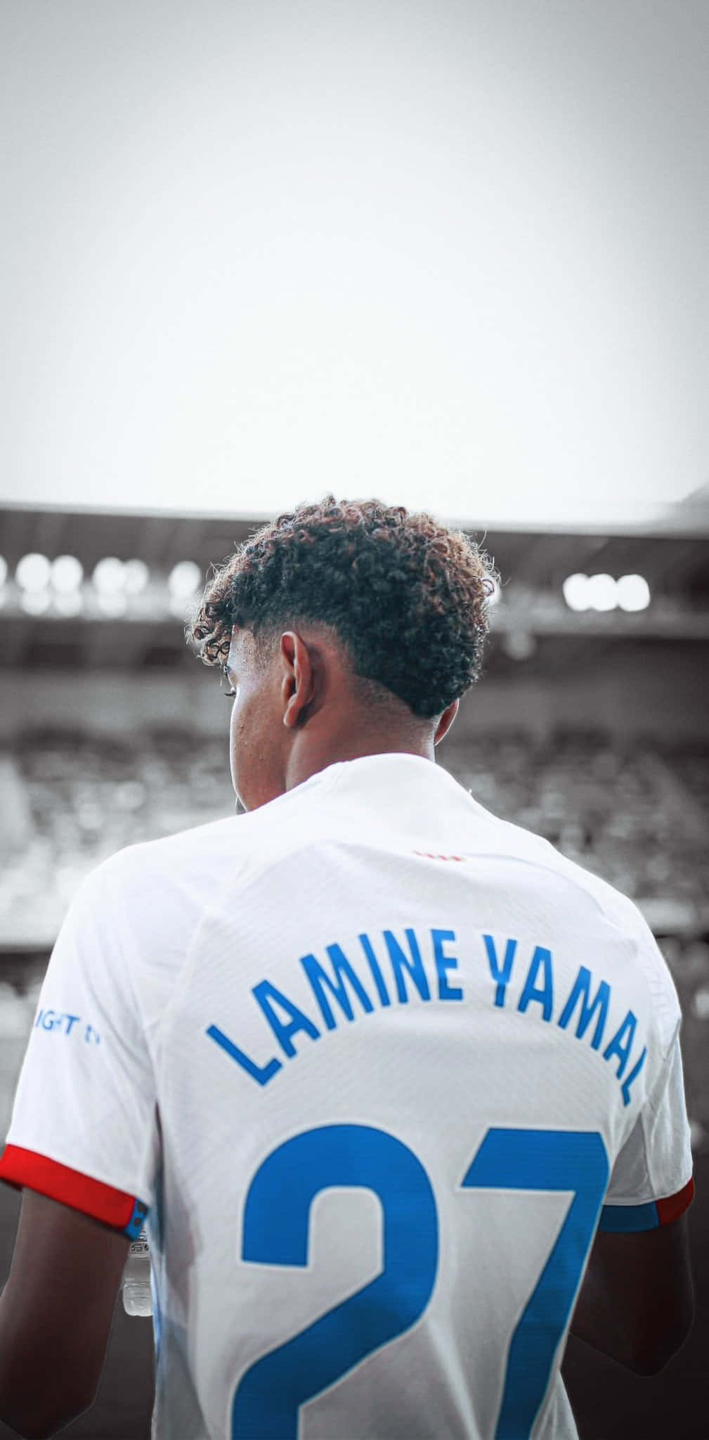 Lamine Yamal, number 27, white jersey, Full HD Phone Wallpaper
