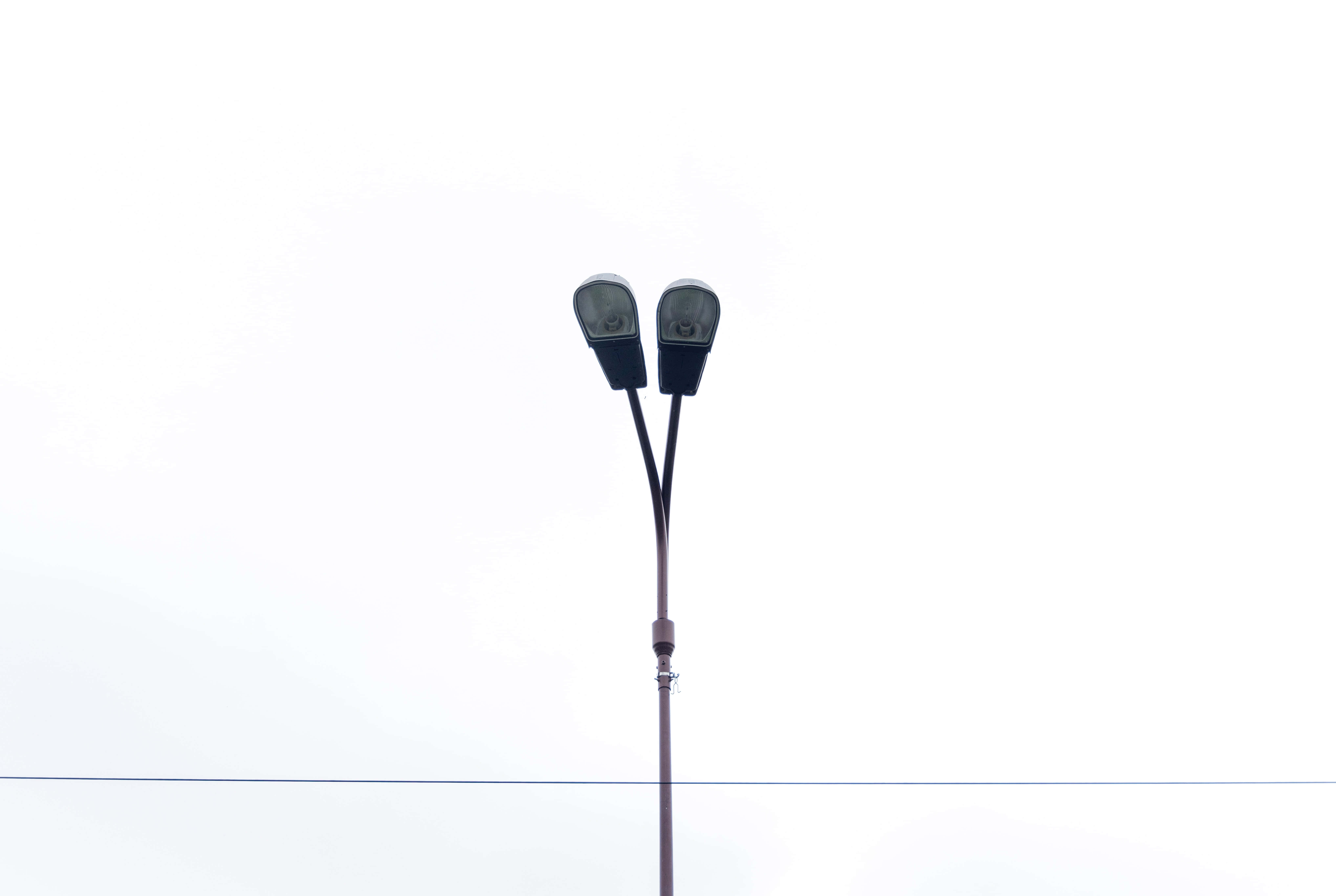 Dual Light, streetlamp, dark fixtures, 5K Desktop Wallpaper