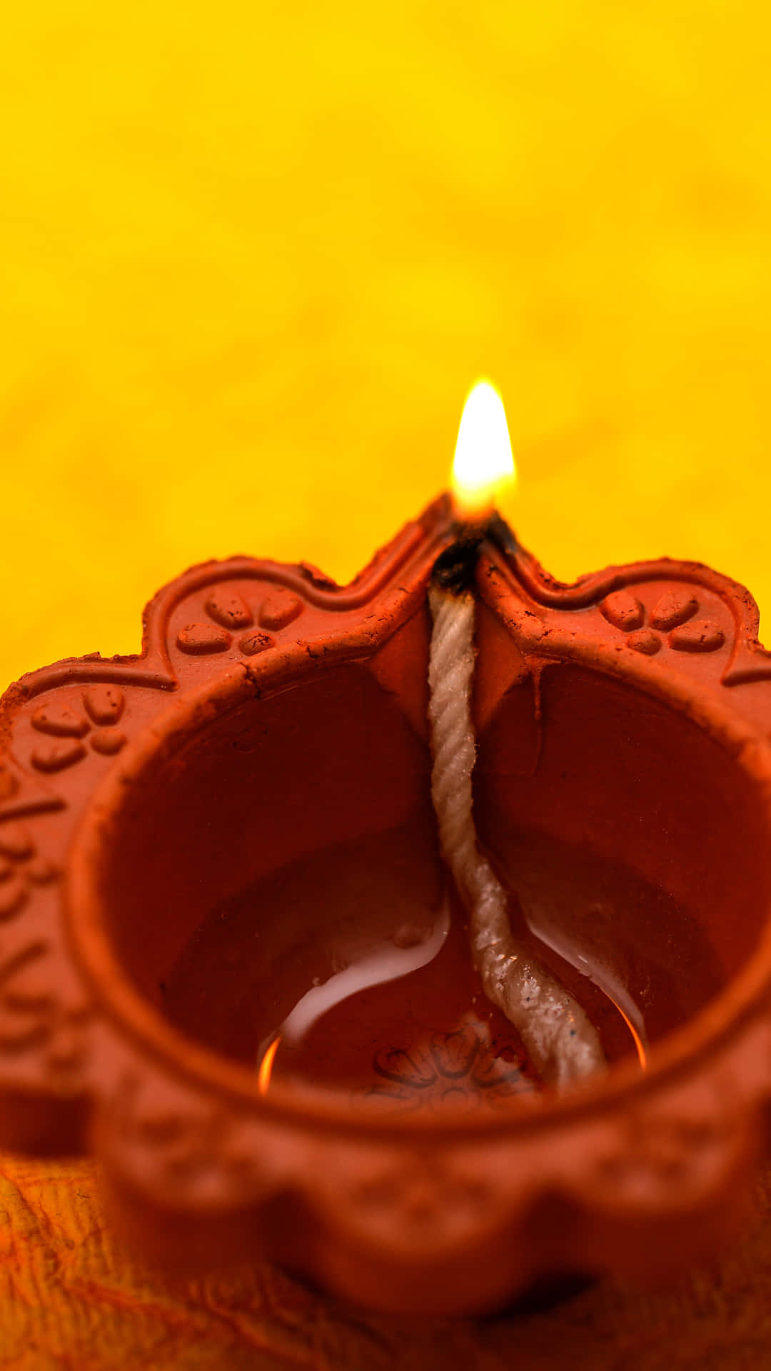oil lamp, clay diya, bright flame, Full HD Phone Wallpaper