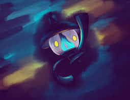 Lampent, blue and yellow aura, glowing-eyed, SD Desktop Wallpaper