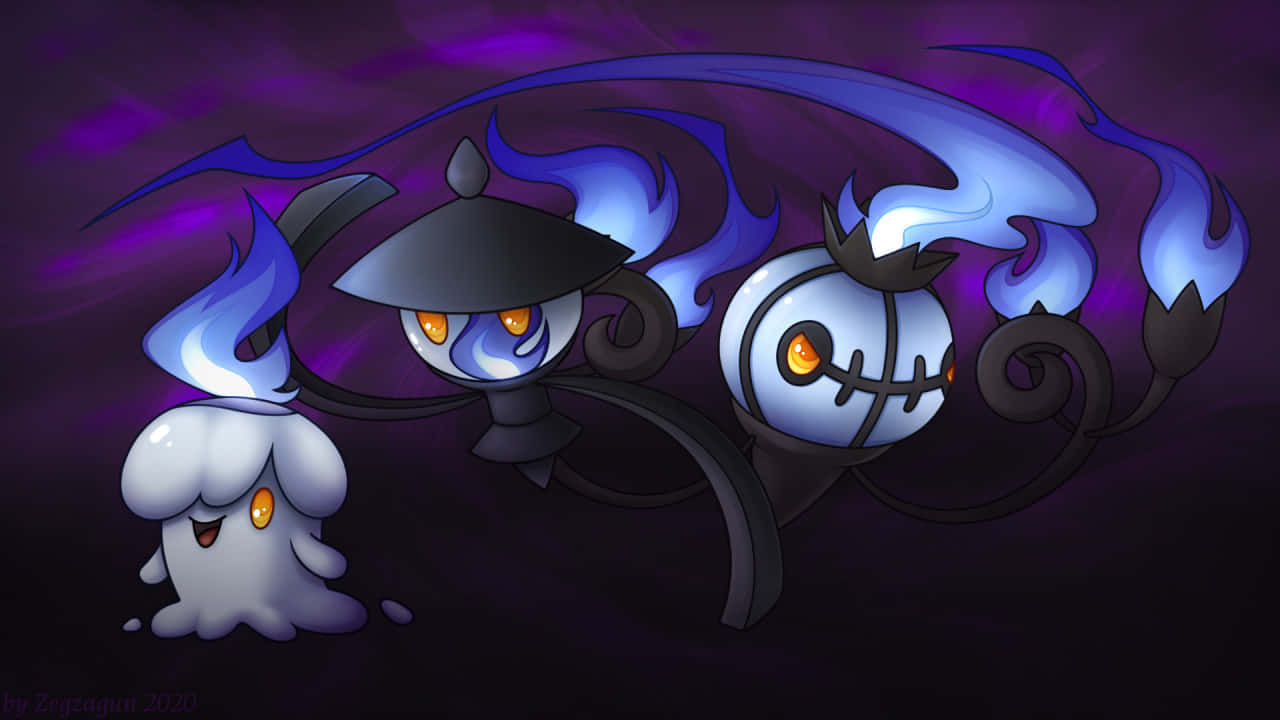 Lampent, twilight, glowing orange eyes, HD Desktop Wallpaper